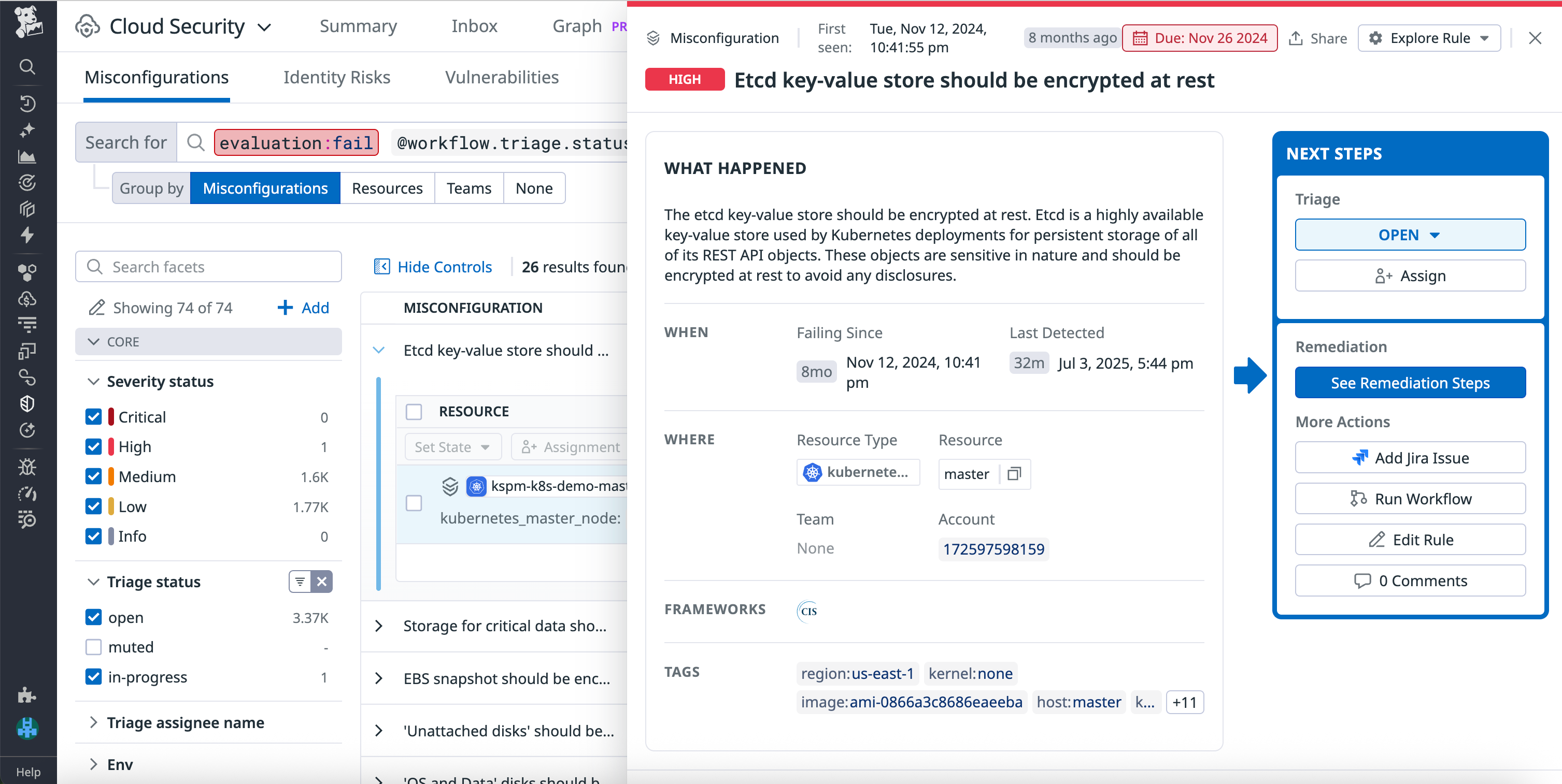 Cloud Security Misconfigurations helps us ensure that our data at rest is properly encrypted.