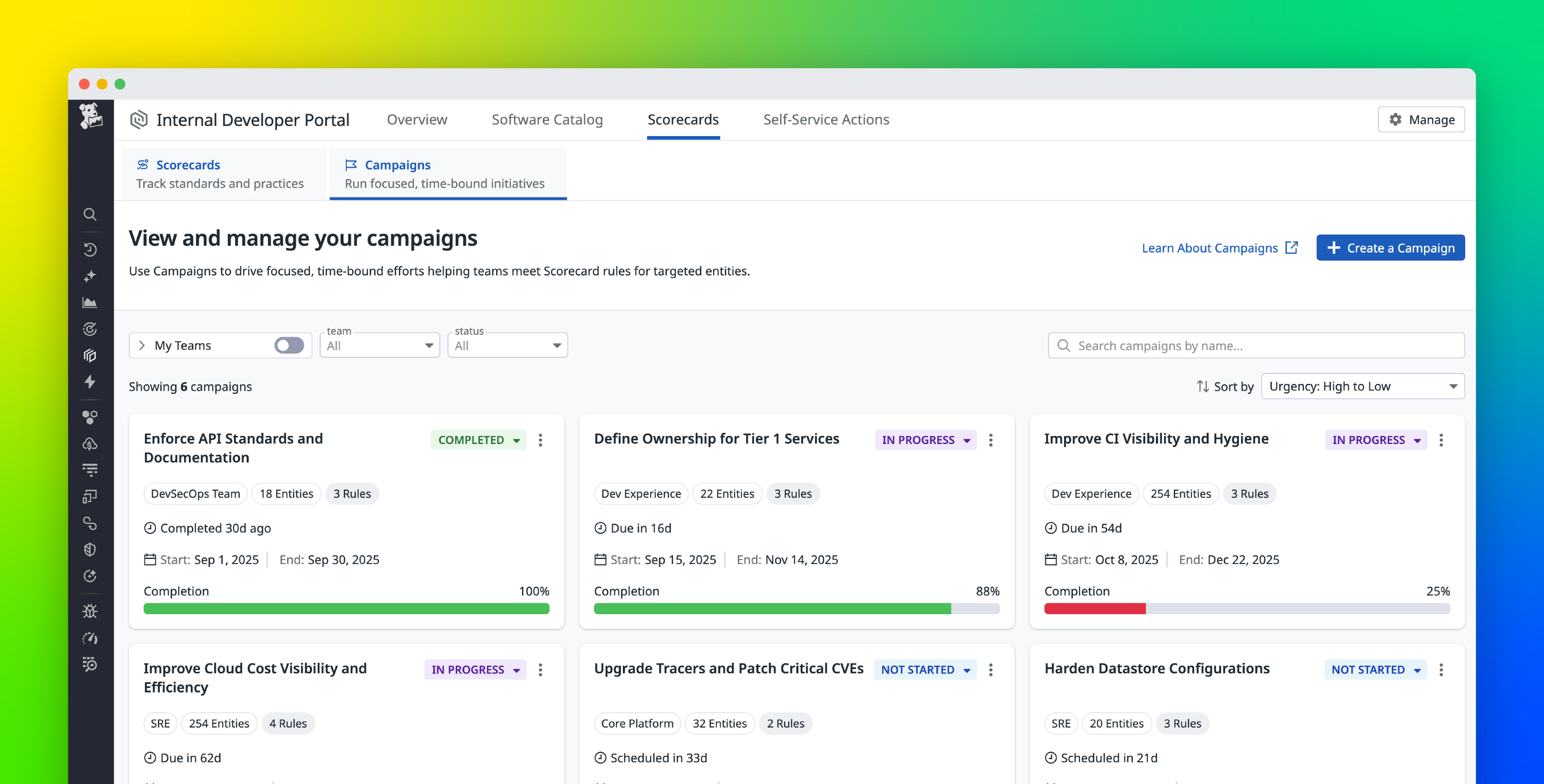 Coordinate large-scale engineering initiatives with IDP Campaigns