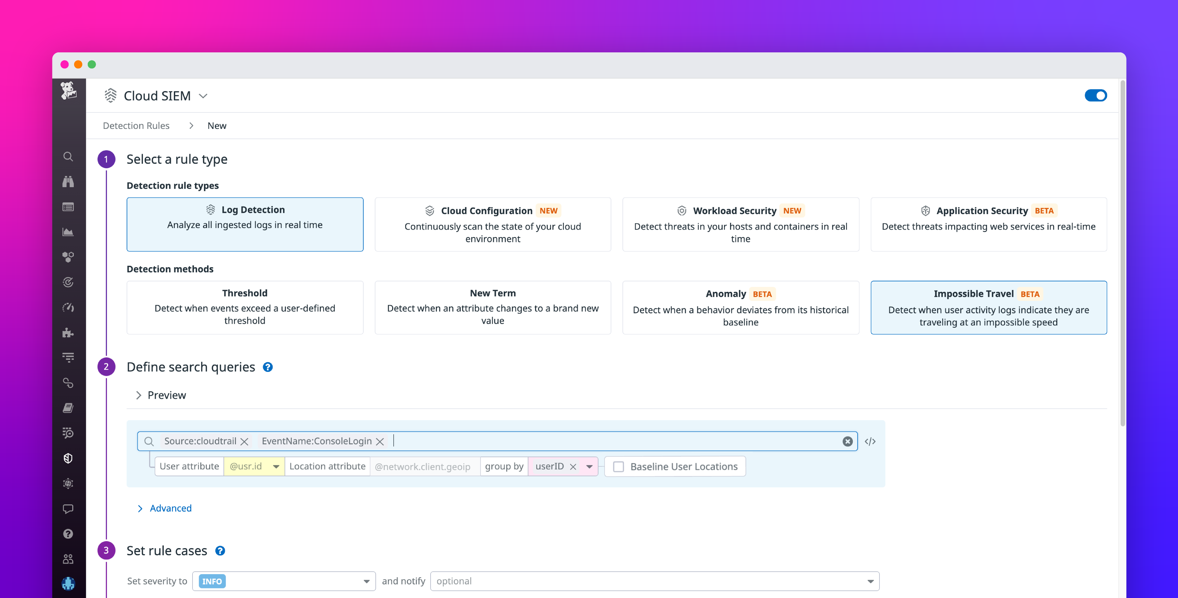 Detect suspicious login activity with impossible travel detection rules