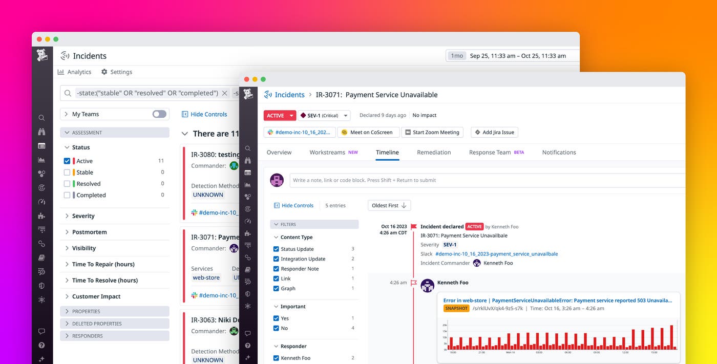 Datadog でのインシデント管理 Datadog でのインシデント管理