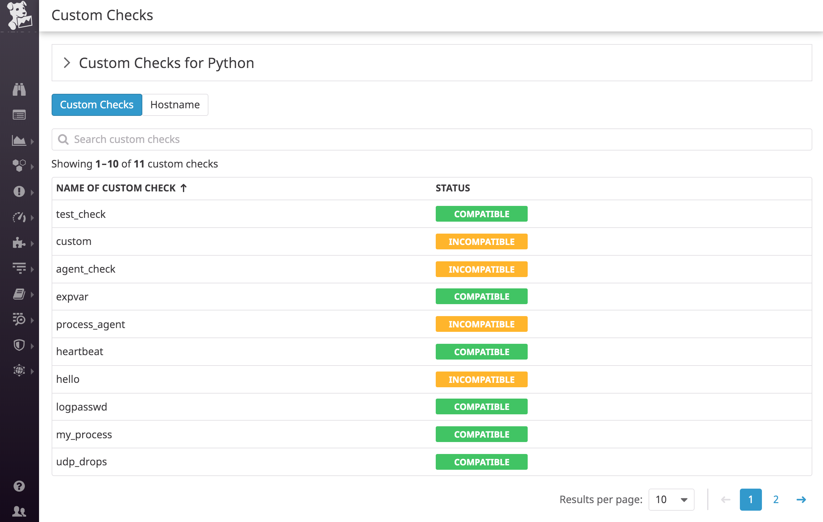 Check the compatibility of your custom Python 2 checks in-app with our compatibility checker.