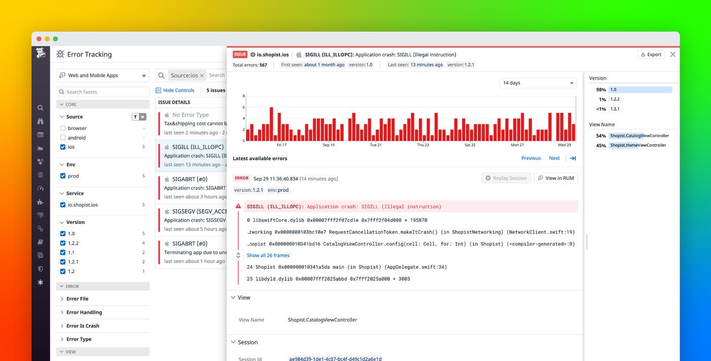 Debug iOS crashes efficiently with Datadog RUM Debug iOS crashes efficiently with Datadog RUM