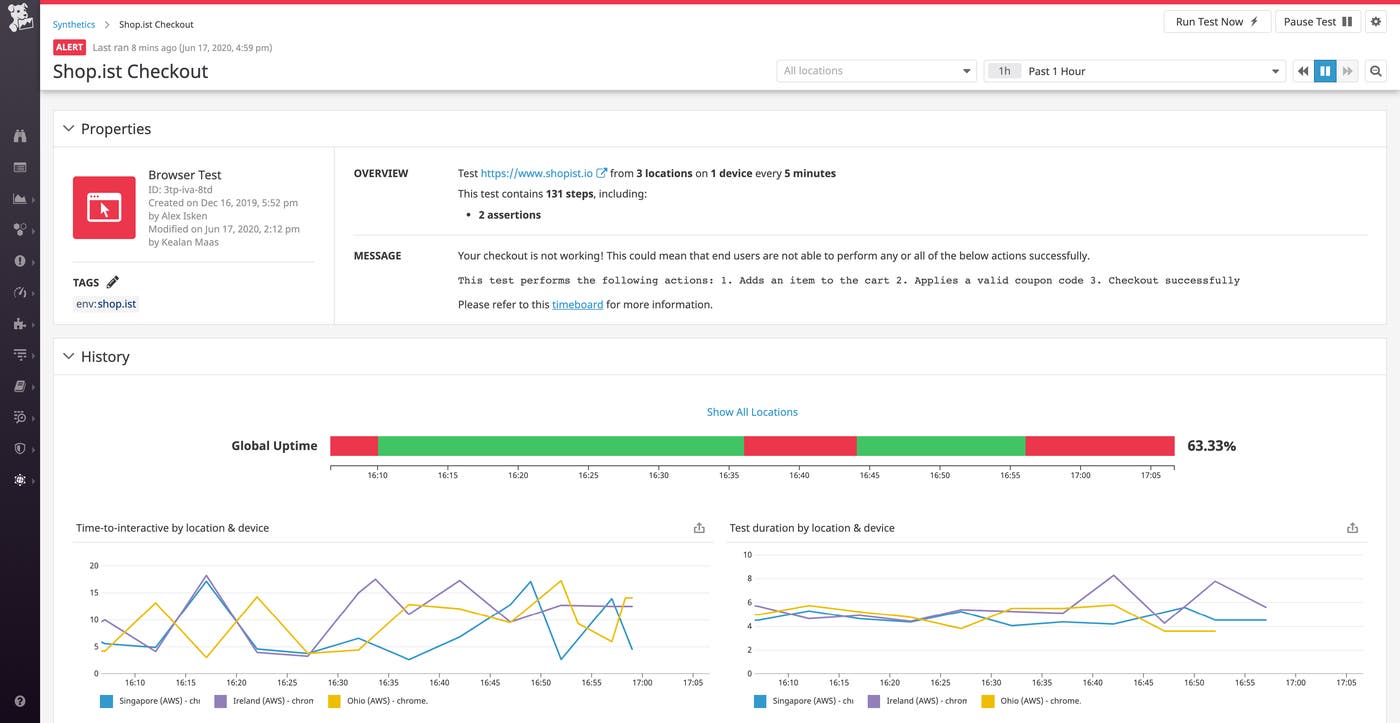 Synthetic monitoring with browser tests in Datadog Synthetic monitoring with browser tests in Datadog
