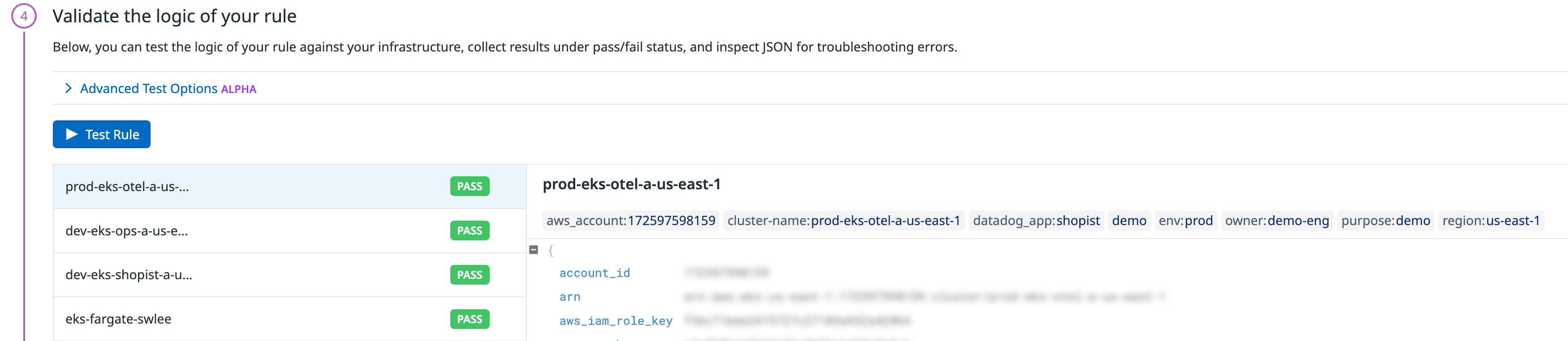In-app rule validation for Cloud Security detections