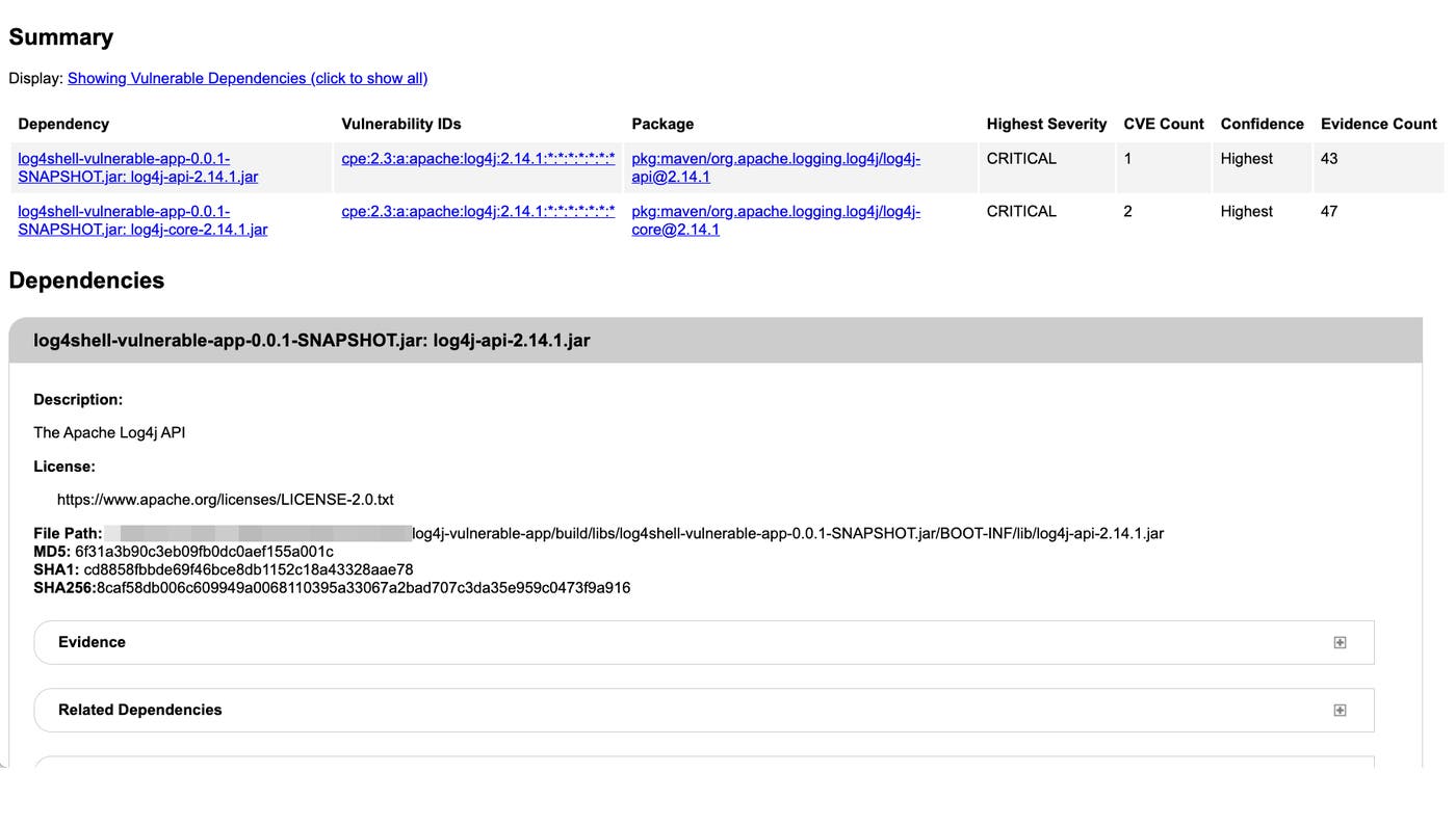 Using OWASP DependencyCheck to identify a vulnerable Log4j dependency Using OWASP DependencyCheck to identify a vulnerable Log4j dependency
