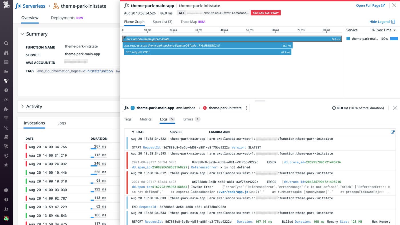 Correlate logs with traces in the Serverless view Correlate logs with traces in the Serverless view