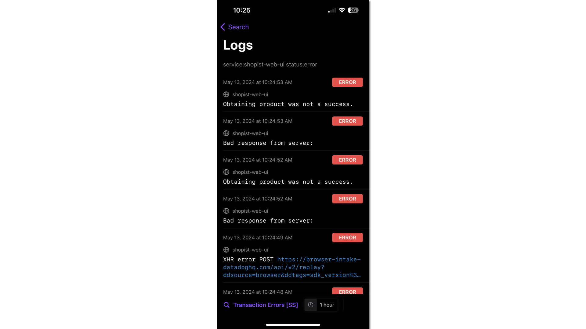 The Log Explorer helps you troubleshoot with precision from your mobile device