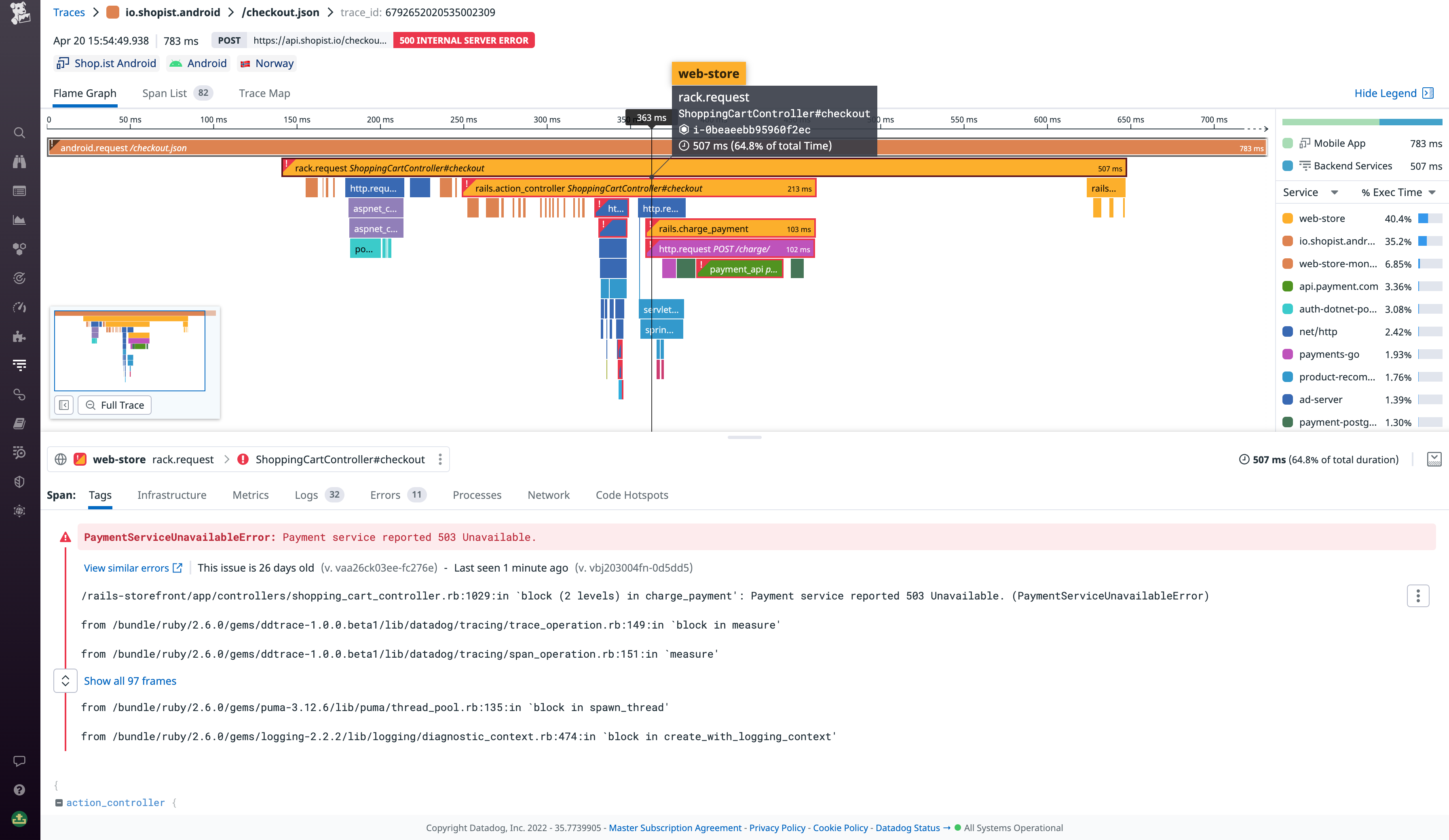 Collect traces from your backend to effectively diagnose issues.