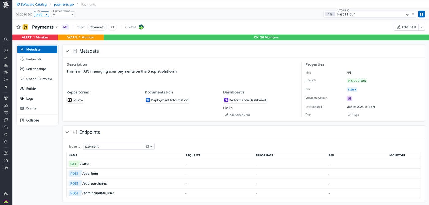 API page in Software Catalog API page in Software Catalog
