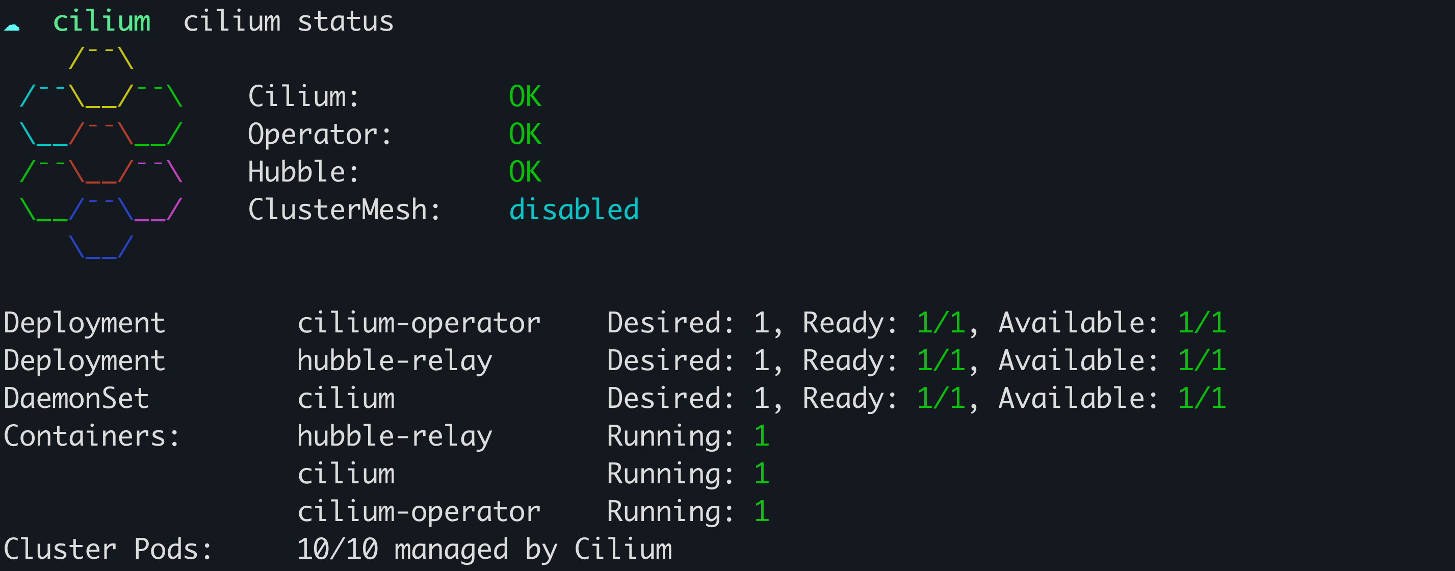 Cilium CLI output