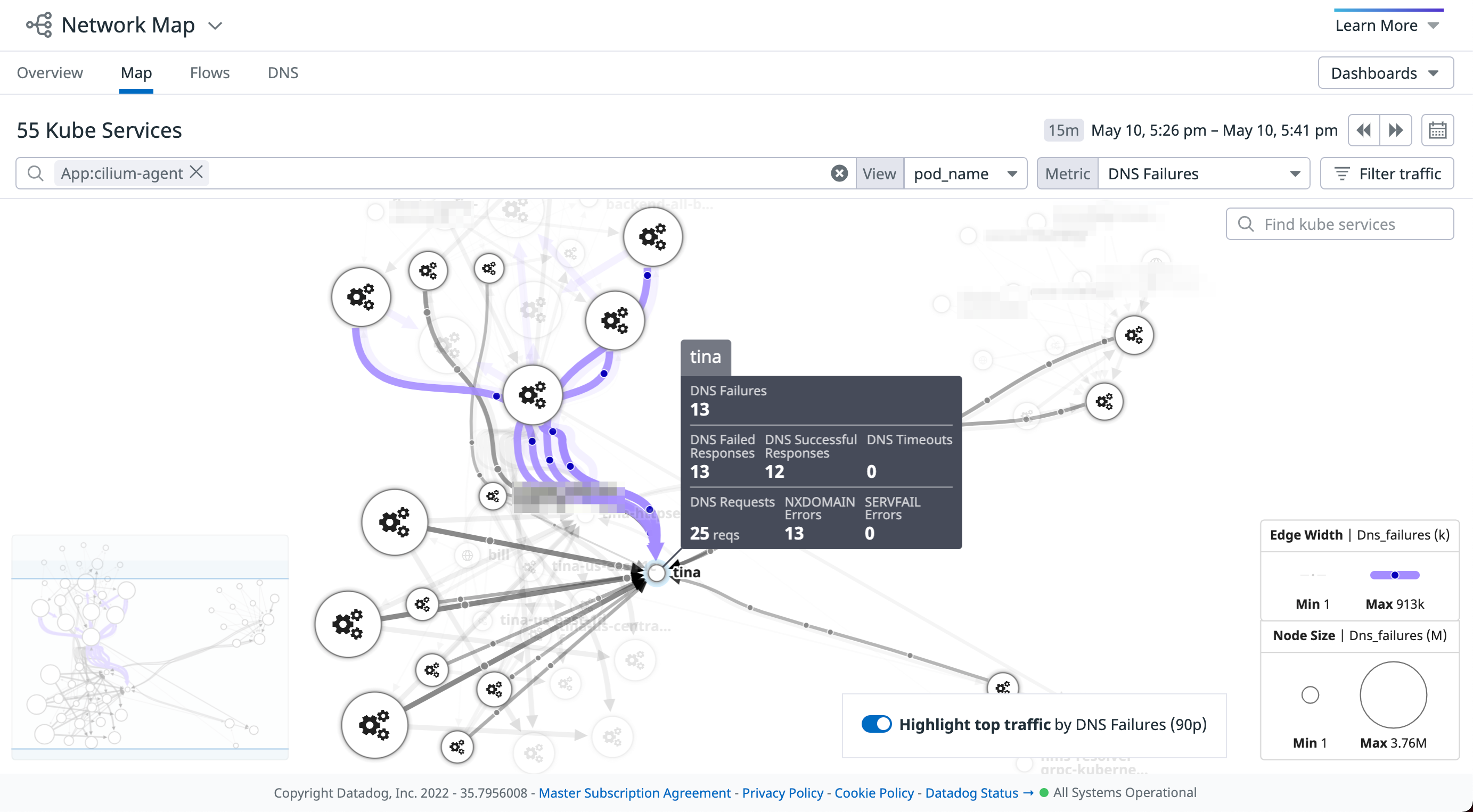 View Cilium traffic with Datadog’s network map