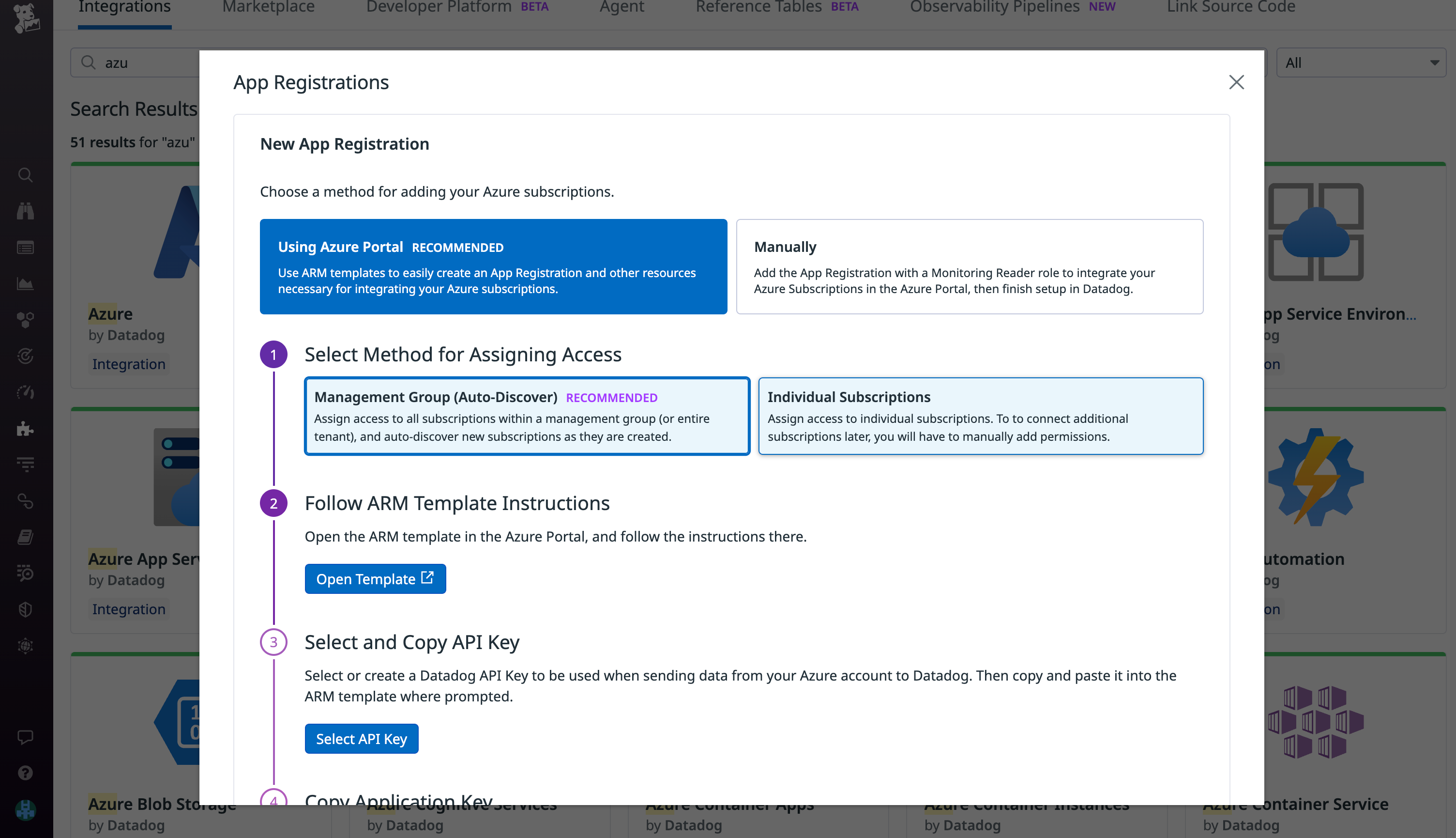 Configure Datadog for your Azure management groups using our new onboarding workflow.
