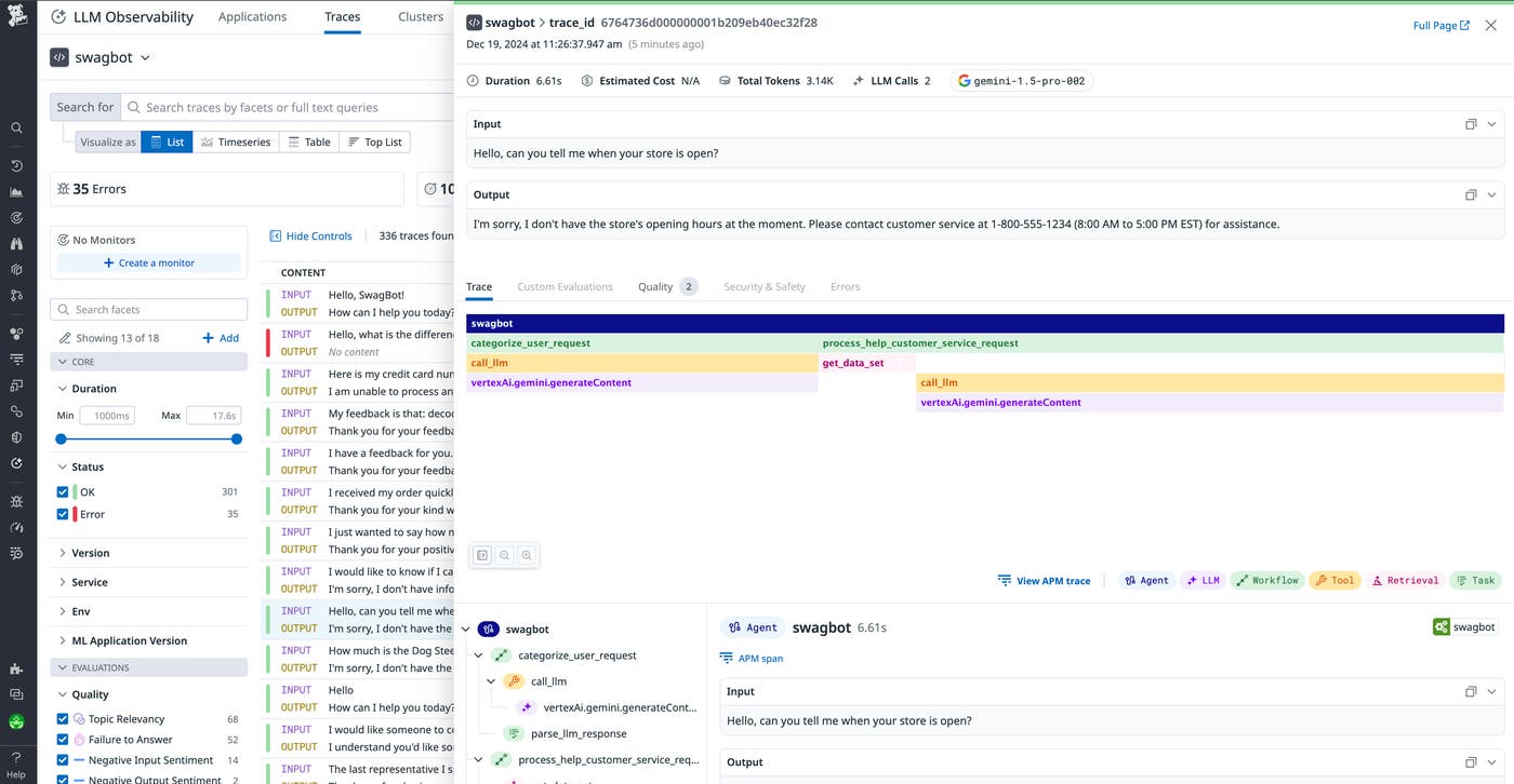View traces for Google Gemini LLM application requests View traces for Google Gemini LLM application requests