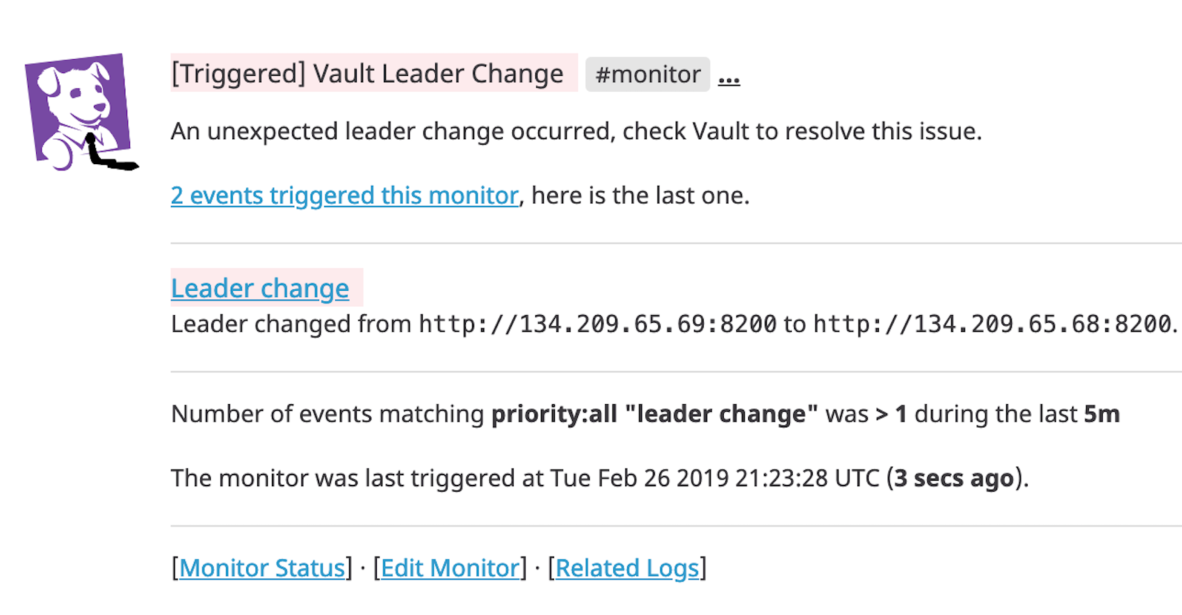 hashicorp vault leader change event