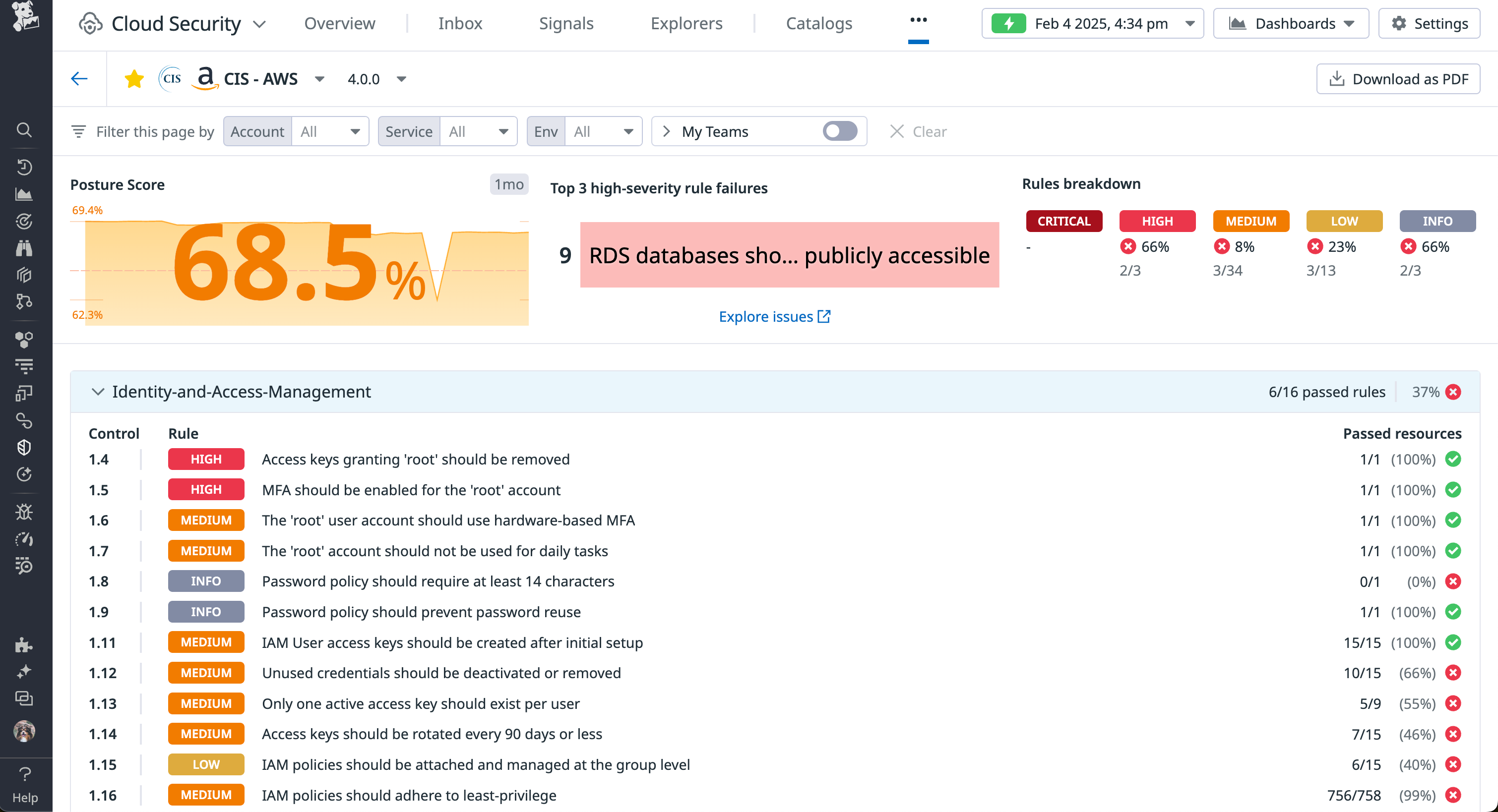 Track misconfigurations with Datadog Cloud Security