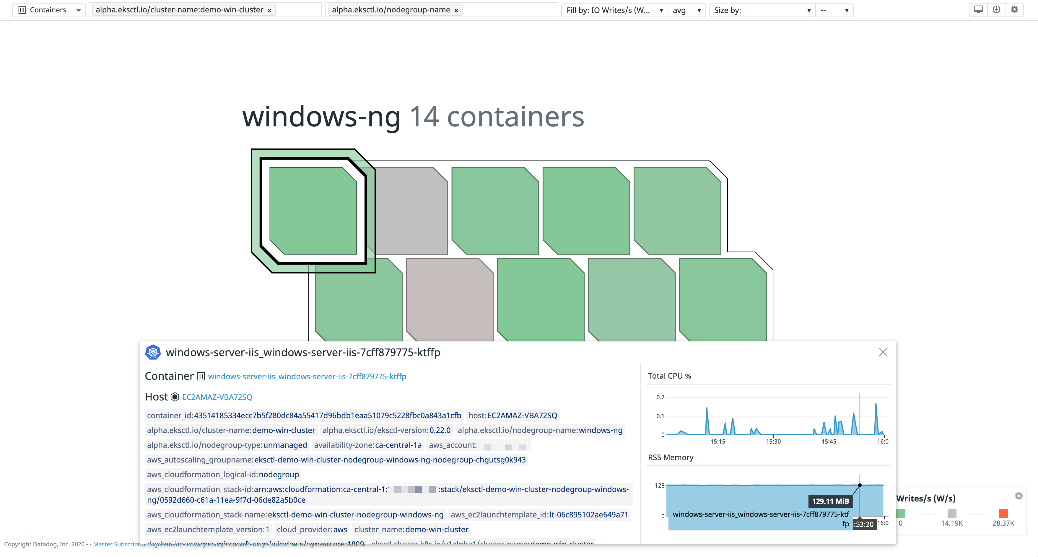Container map view