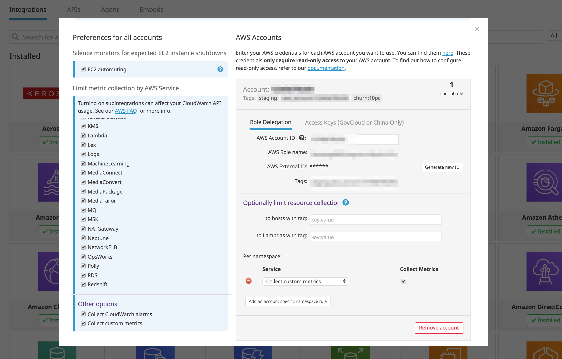 Enable Datadog's Lambda integration in the AWS integration tile.