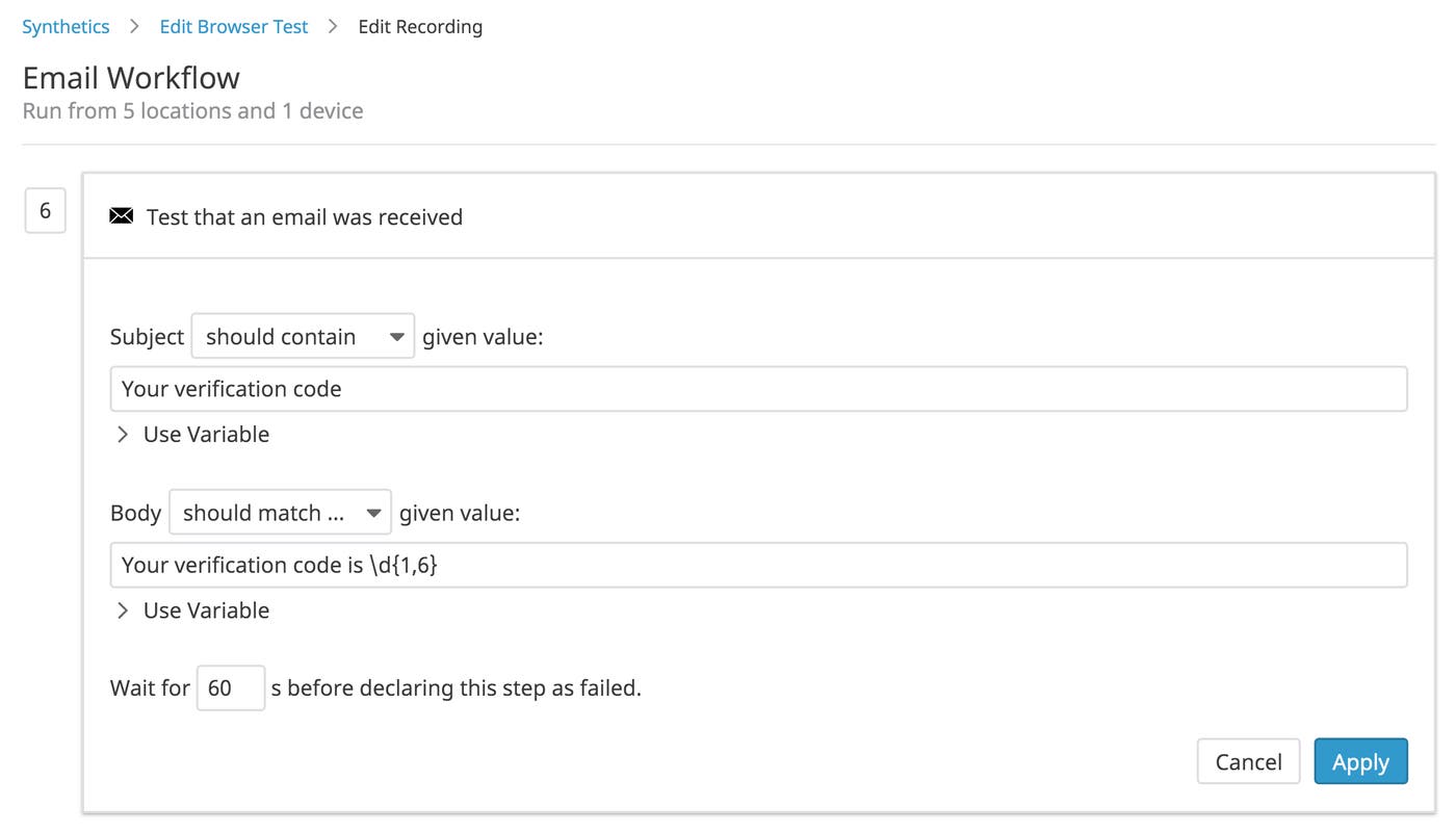 Verify the content of the email Verify the content of the email