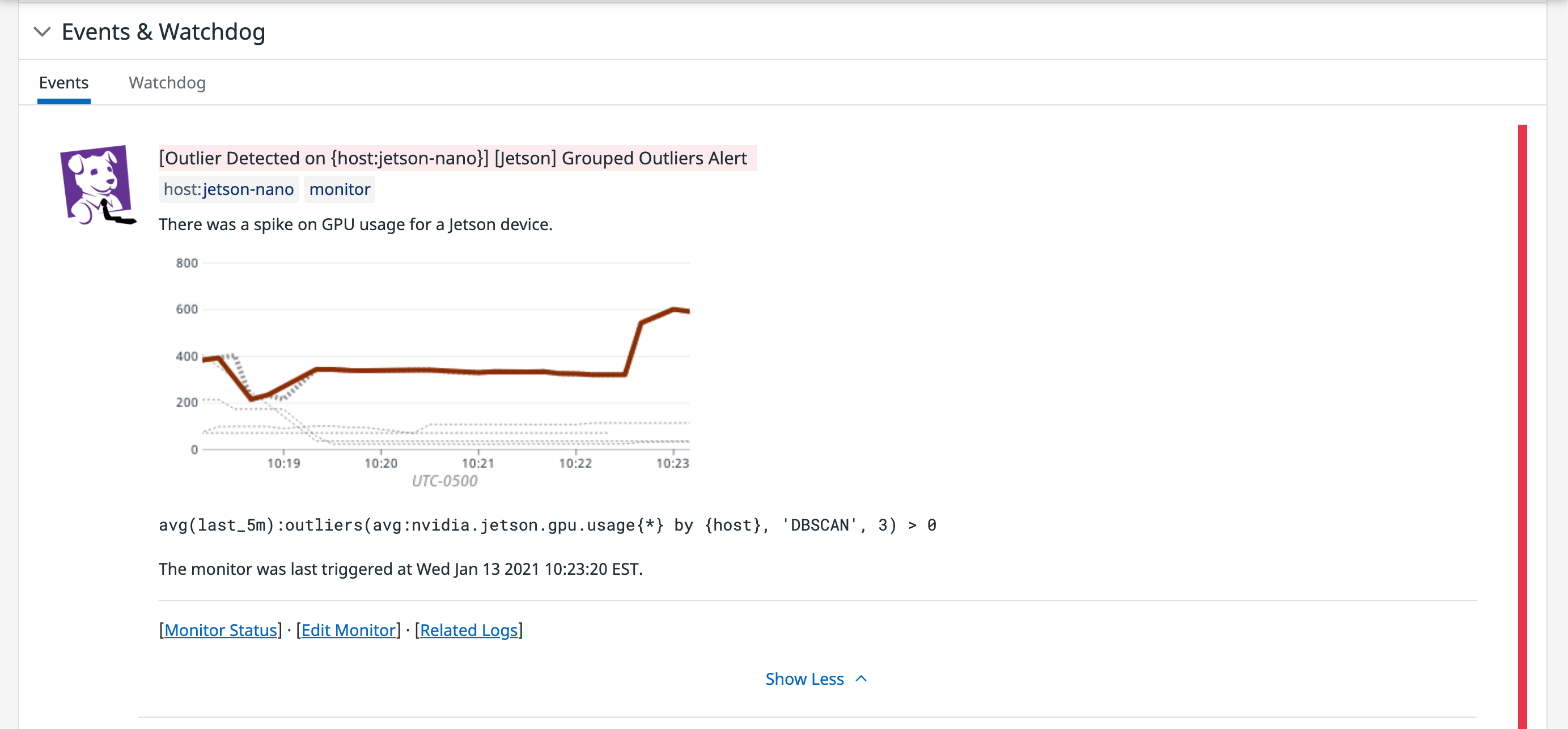 NVIDIA Jetson outlier alert