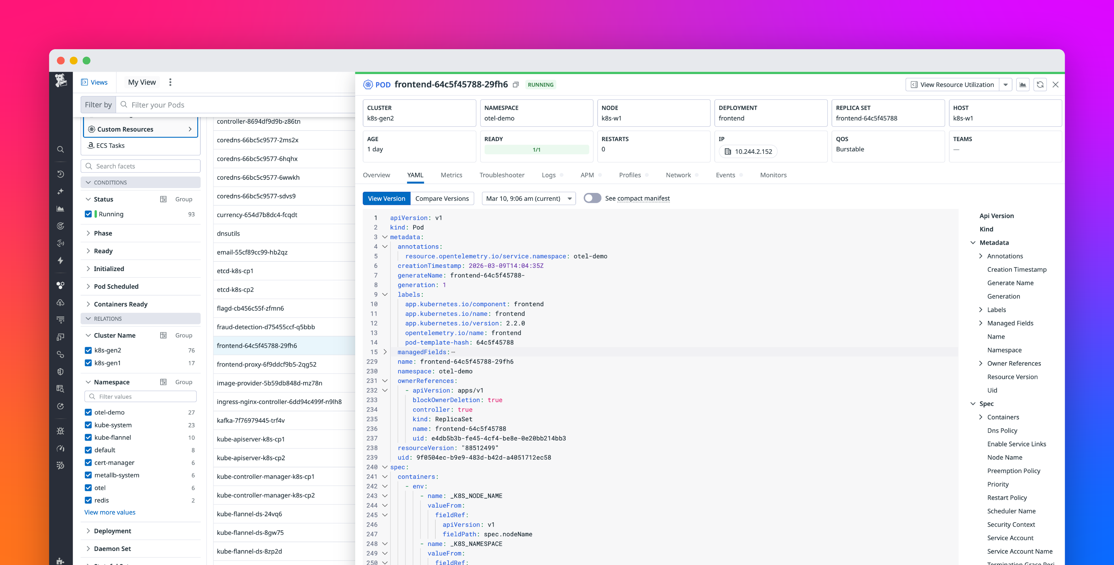 Explore Kubernetes with native OpenTelemetry data