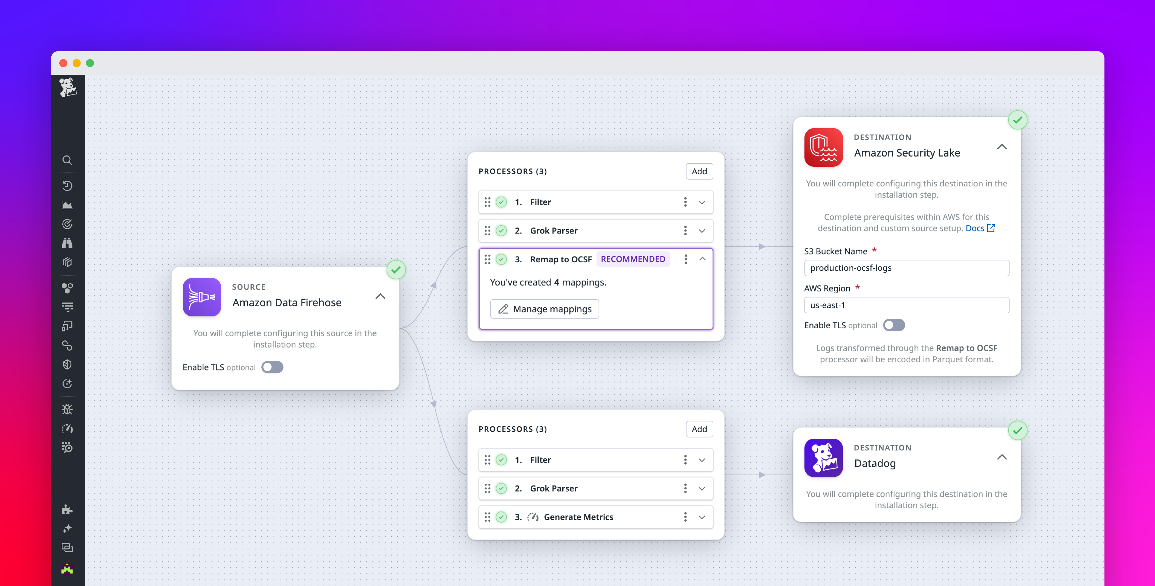 Unify security operations with standardized logging using Datadog Observability Pipelines and Amazon Security Lake