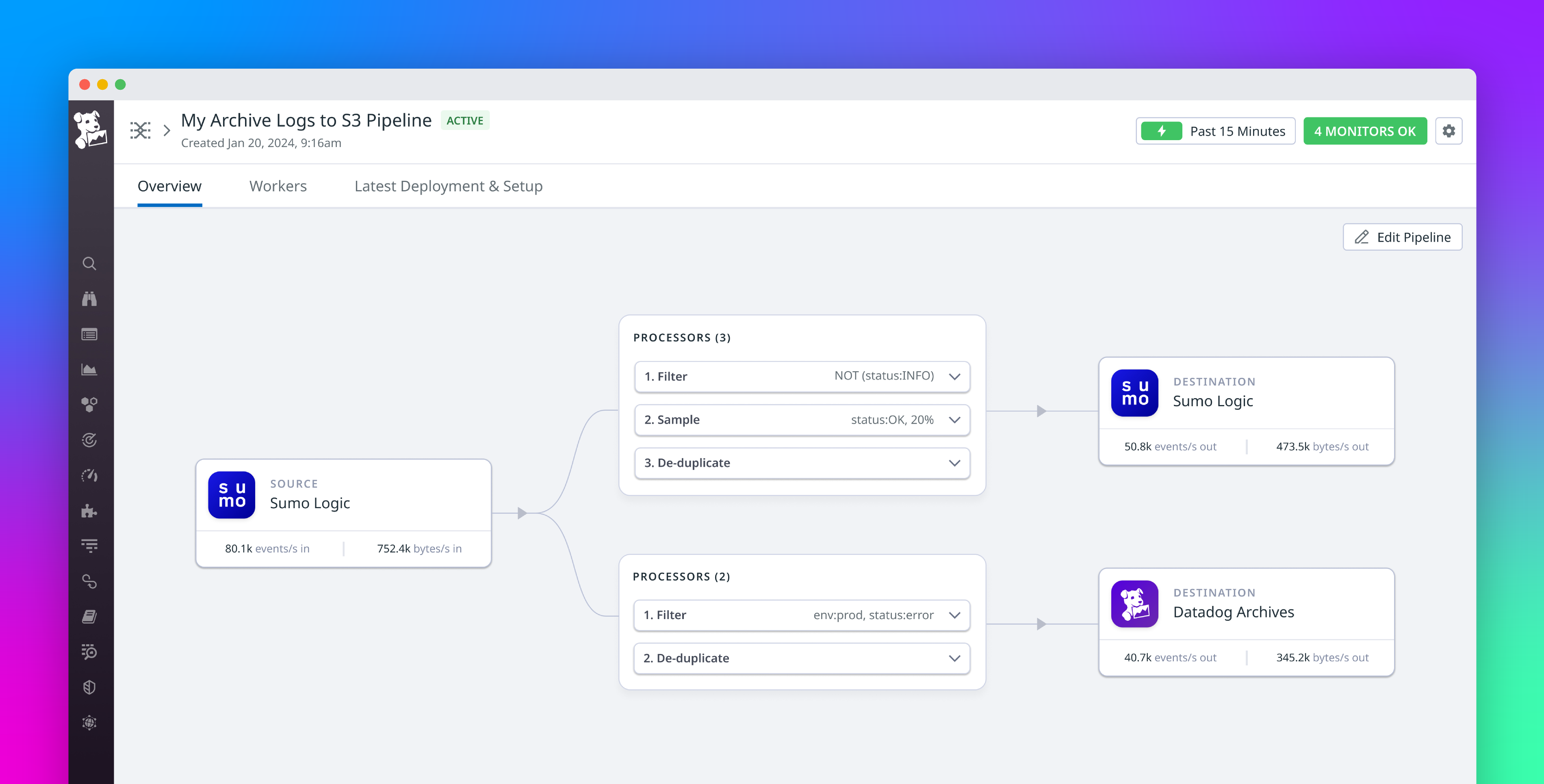 Archive your logs with Observability Pipelines for a simple and affordable migration to Datadog