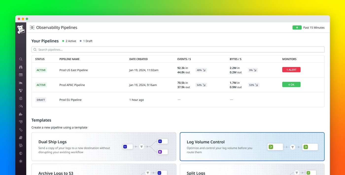Control your log volumes with Datadog Observability Pipelines Control your log volumes with Datadog Observability Pipelines
