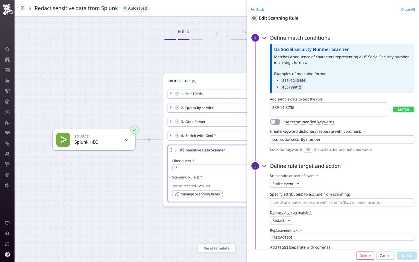 Scrub logs of PII with Observability Pipelines Scrub logs of PII with Observability Pipelines
