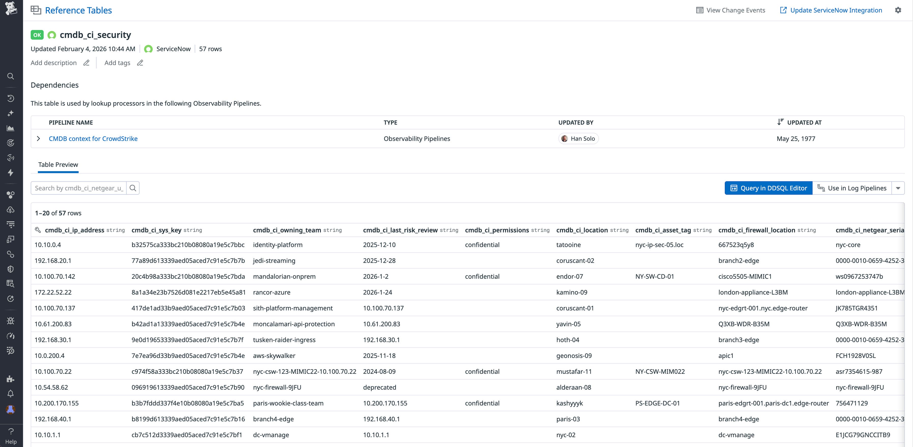 Ob Logs Enrich logs with ServiceNow CMDB context before routing to any SIEM or ...