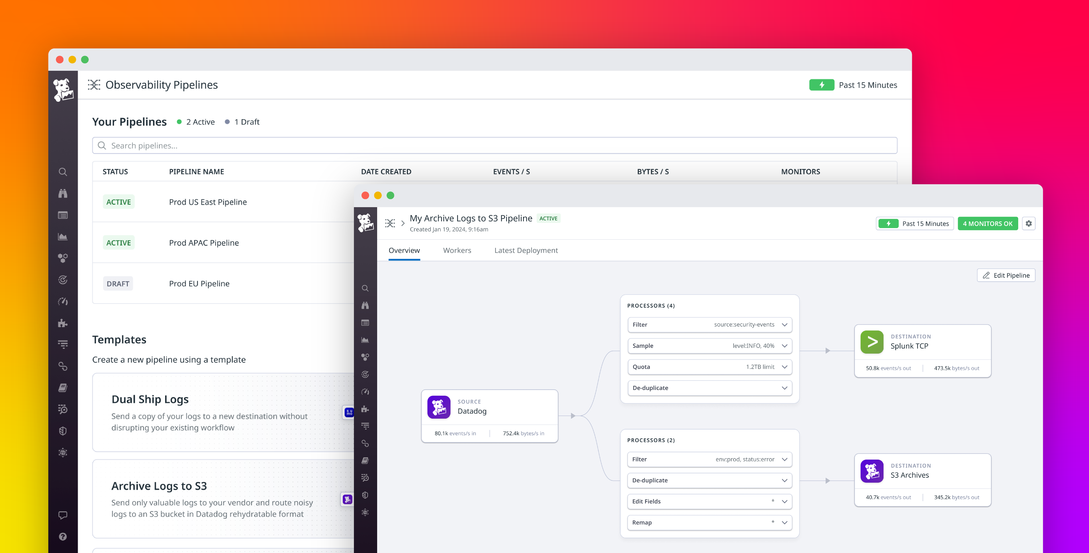Aggregate, process, and route logs easily with Datadog Observability Pipelines
