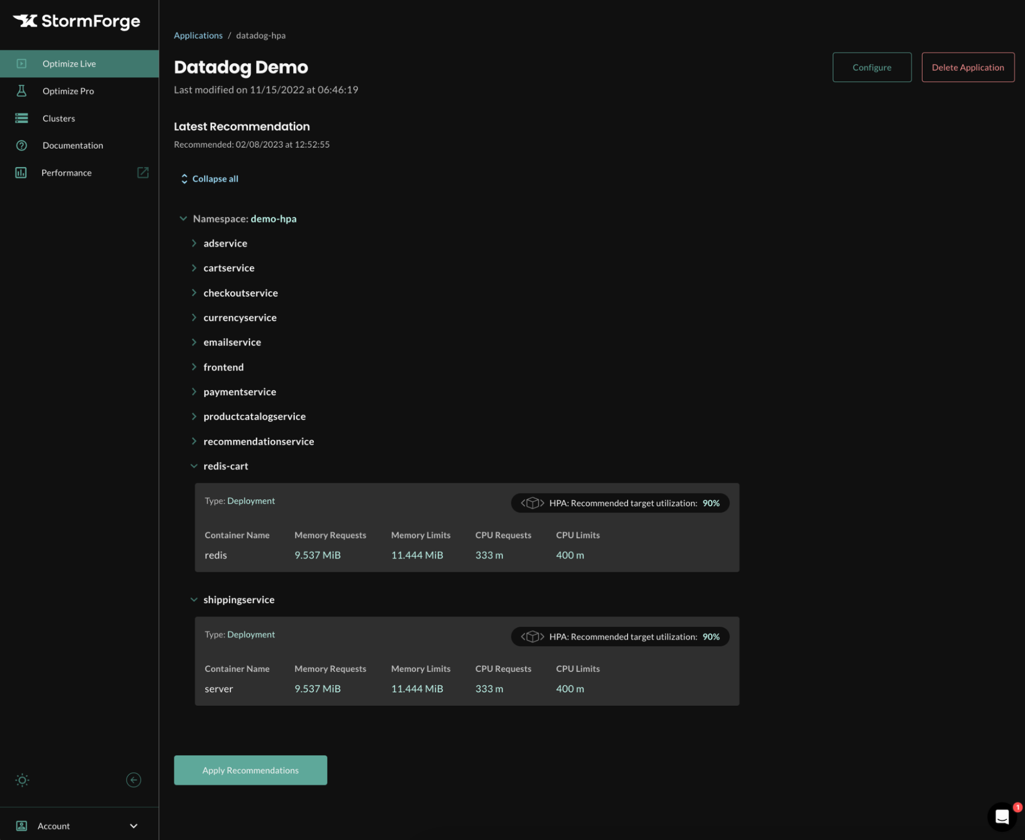 Optimize Kubernetes workload resourcing with StormForge and Datadog ...