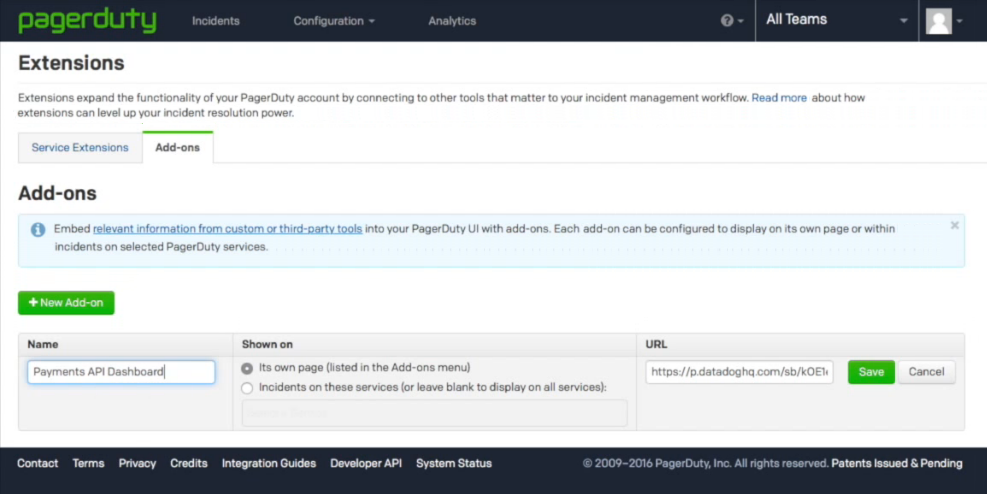 pagerduty add-on
