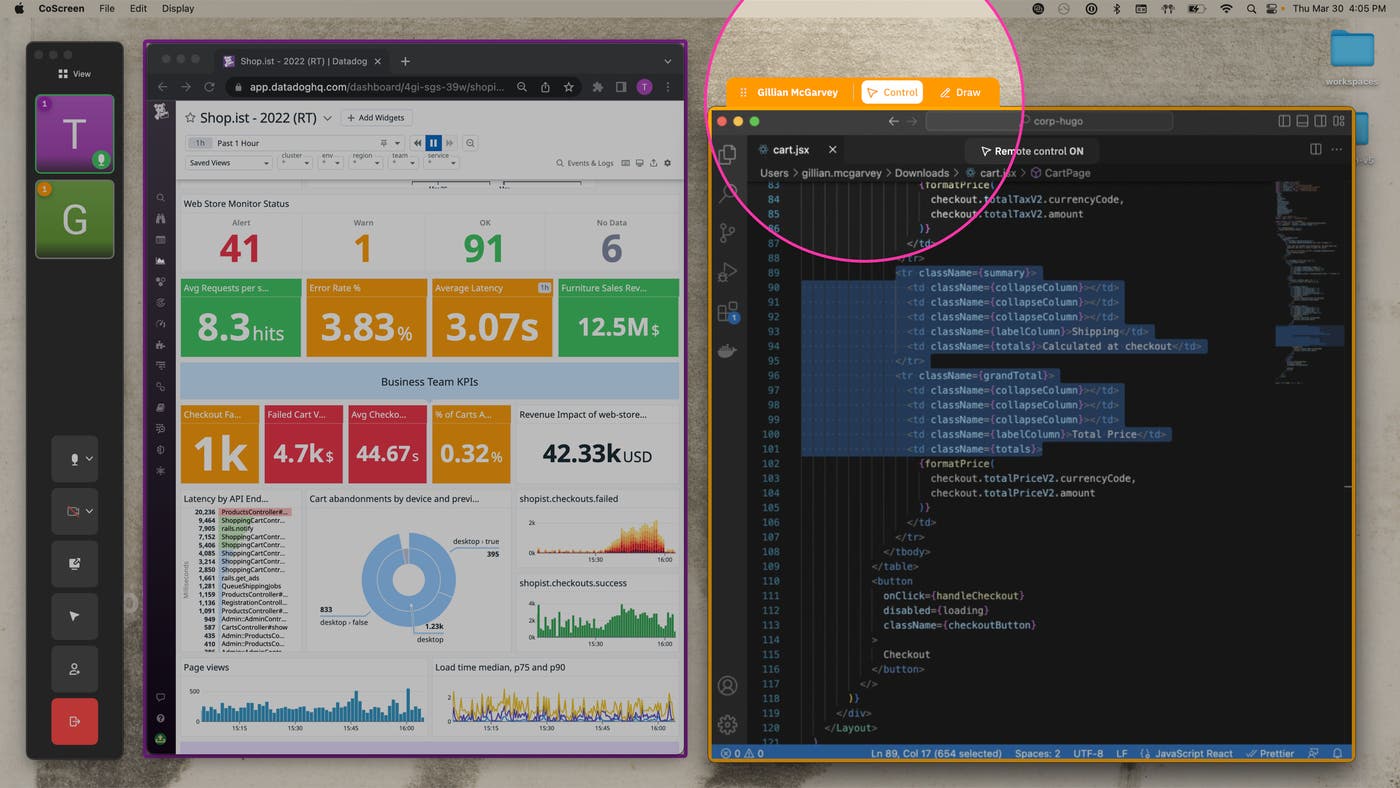 Toggle remote access to avoid accidental changes in your collaborators’ windows Toggle remote access to avoid accidental changes in your collaborators’ windows