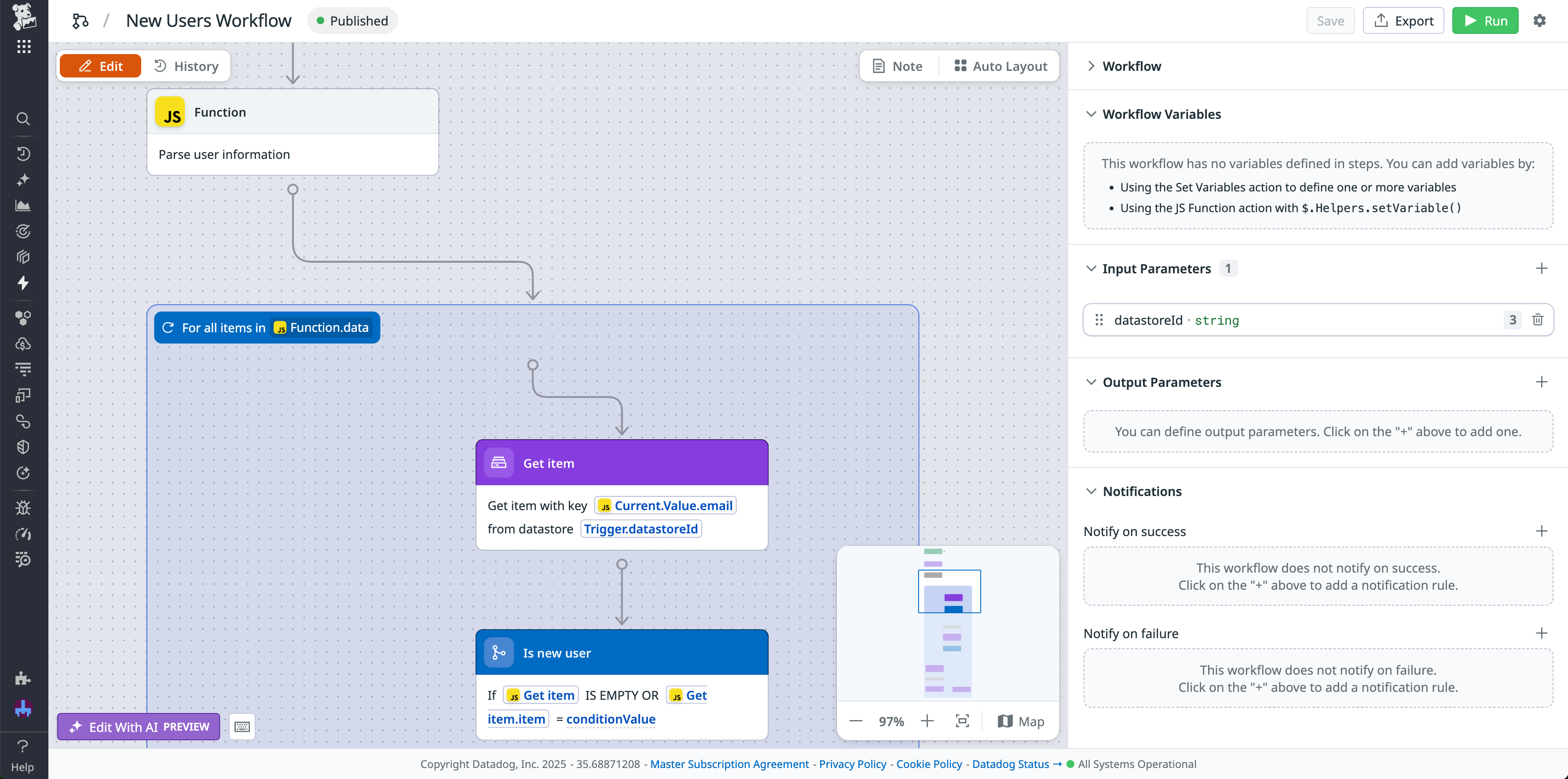 A workflow for parsing and storing user contact information.