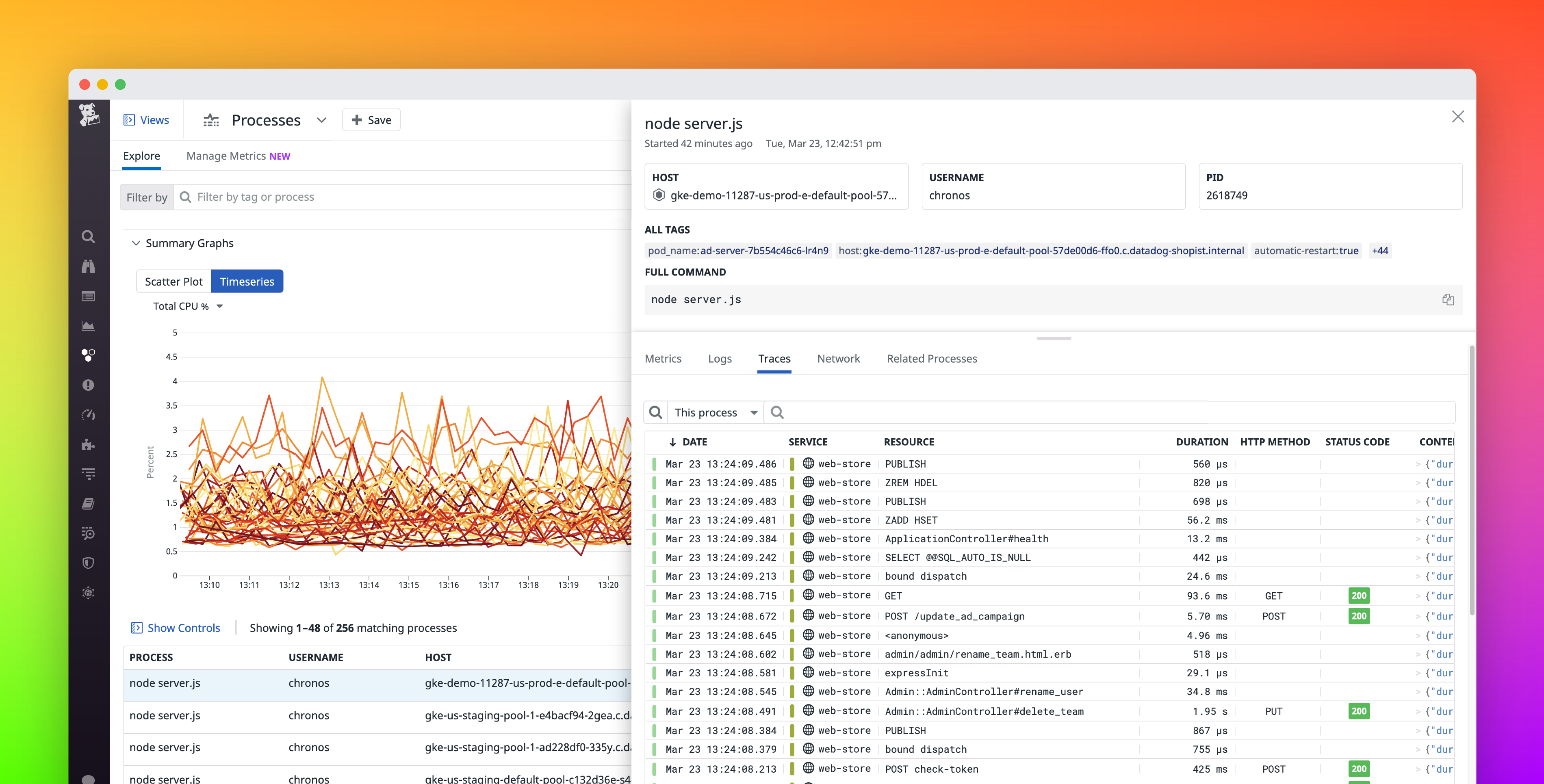 Troubleshoot faster with process-level app and network data