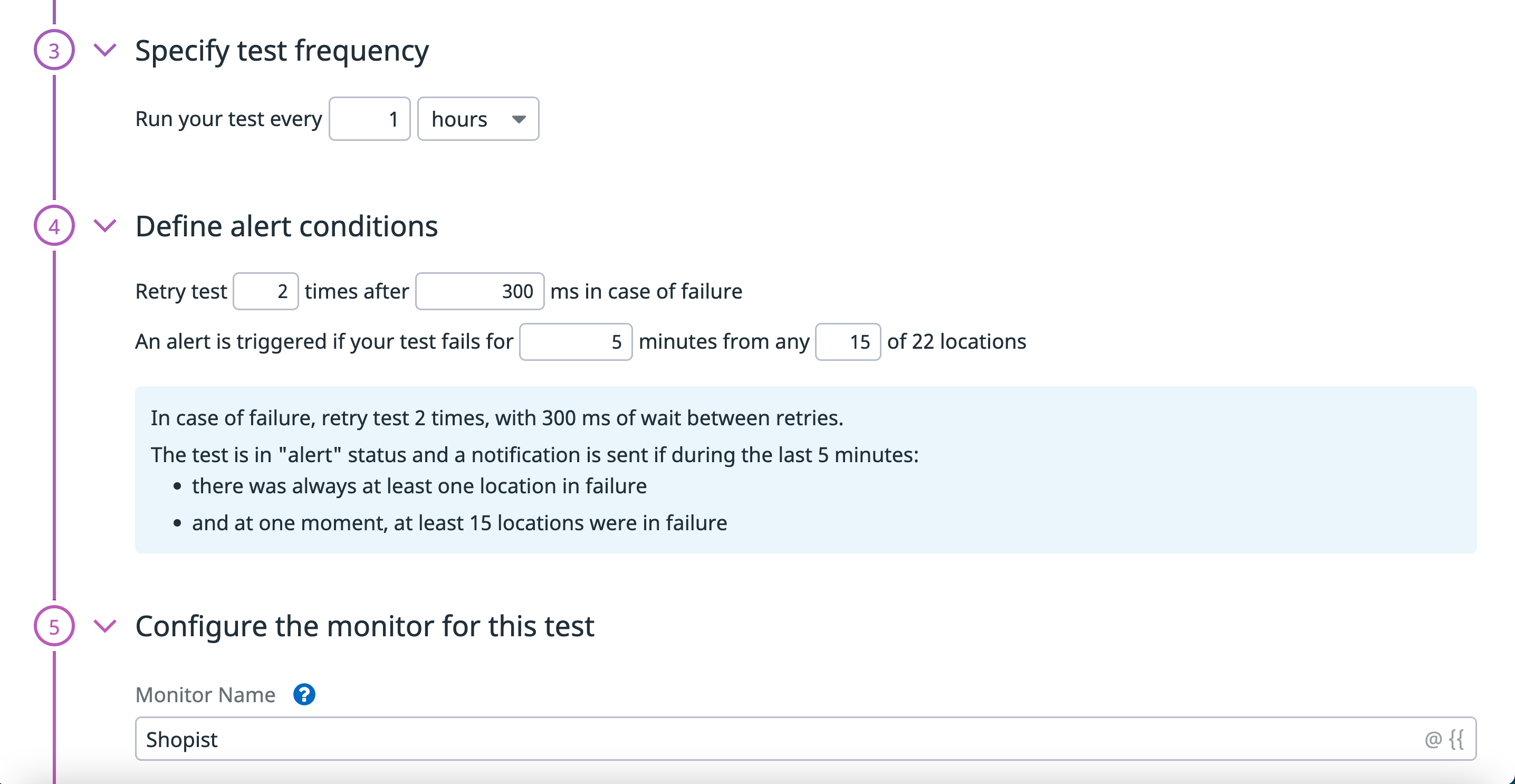 Set automatic test retries to reduce false positives from flaky tests.