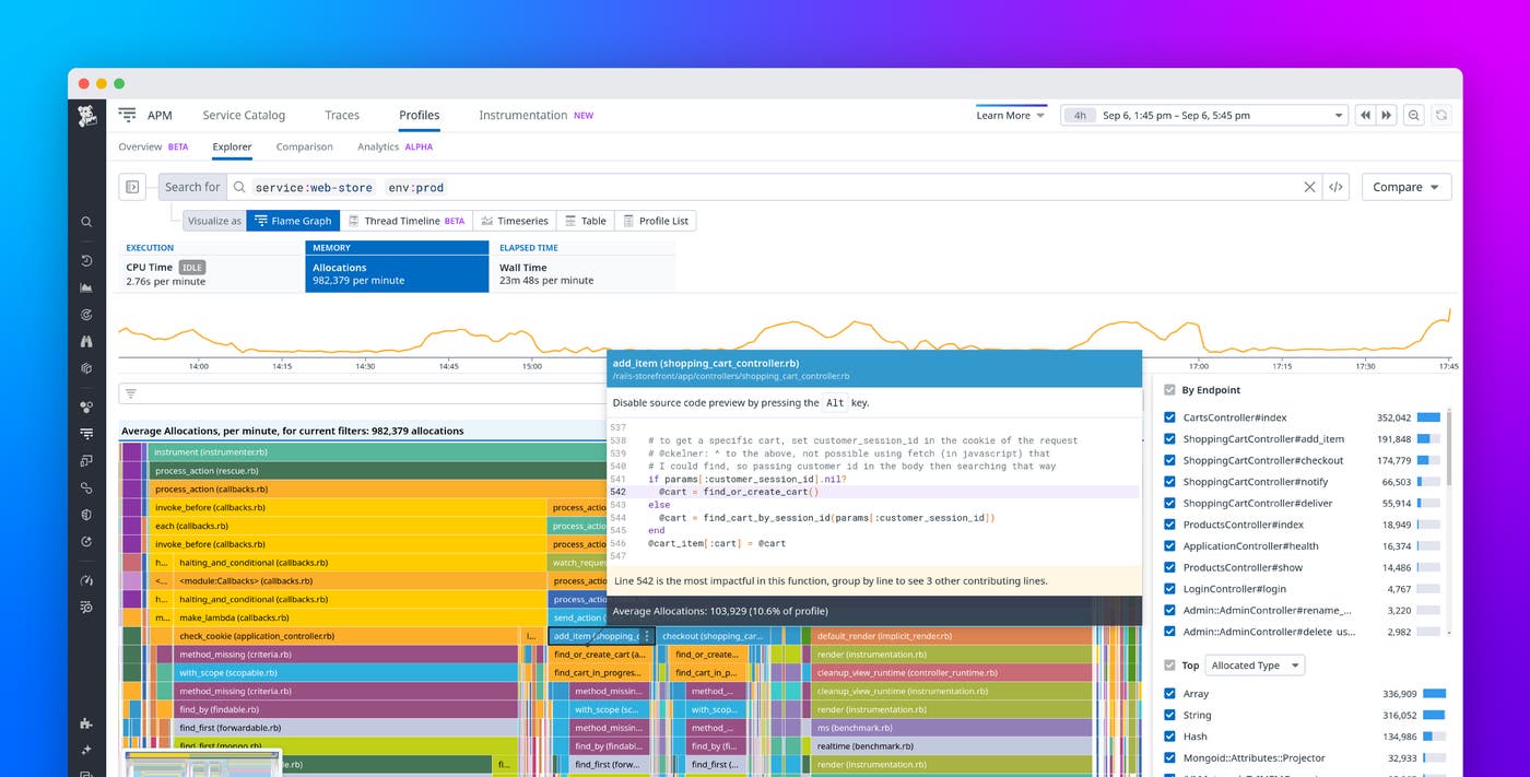 Optimize Ruby garbage collection activity with Datadog's allocations profiler Optimize Ruby garbage collection activity with Datadog's allocations profiler
