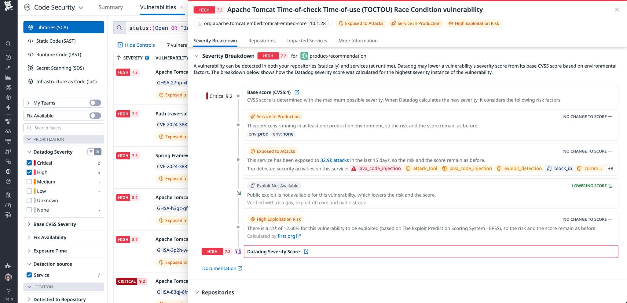 Breakdown Sca Prioritize vulnerability remediation with Datadog SCA | Datadog