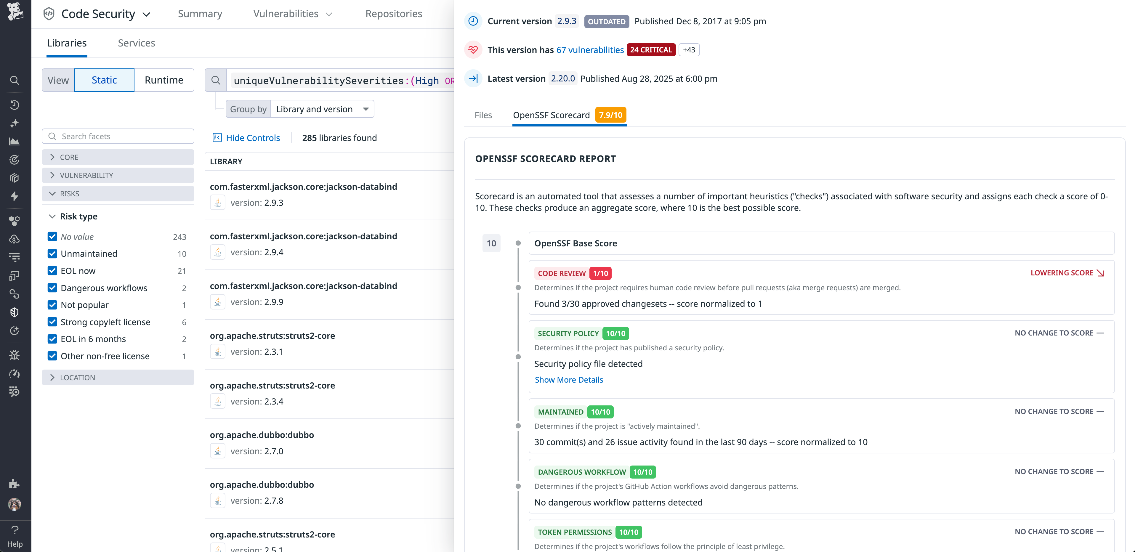 Datadog Severity Score