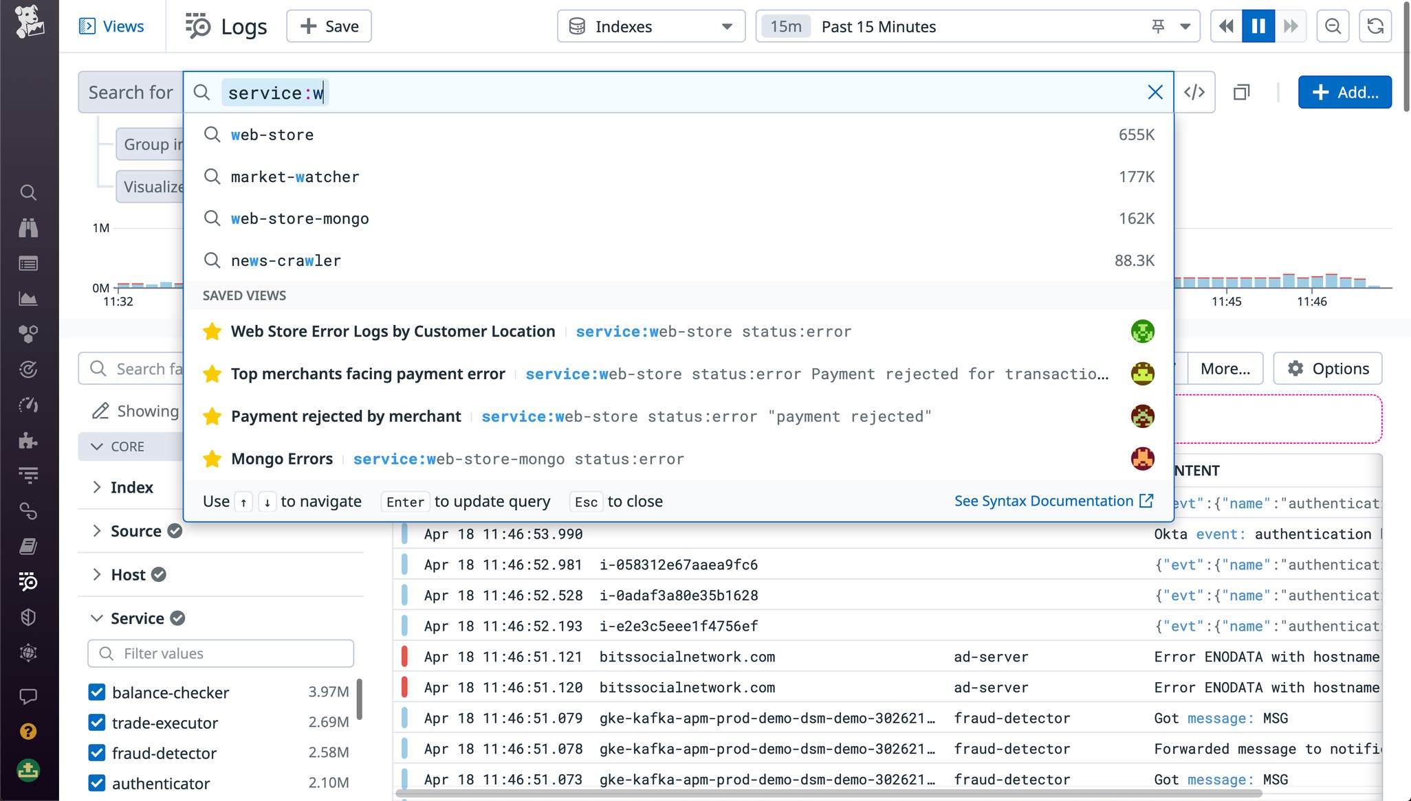 Dha Search. Log Example Search your logs efficiently with Datadog Log Management | Datadog