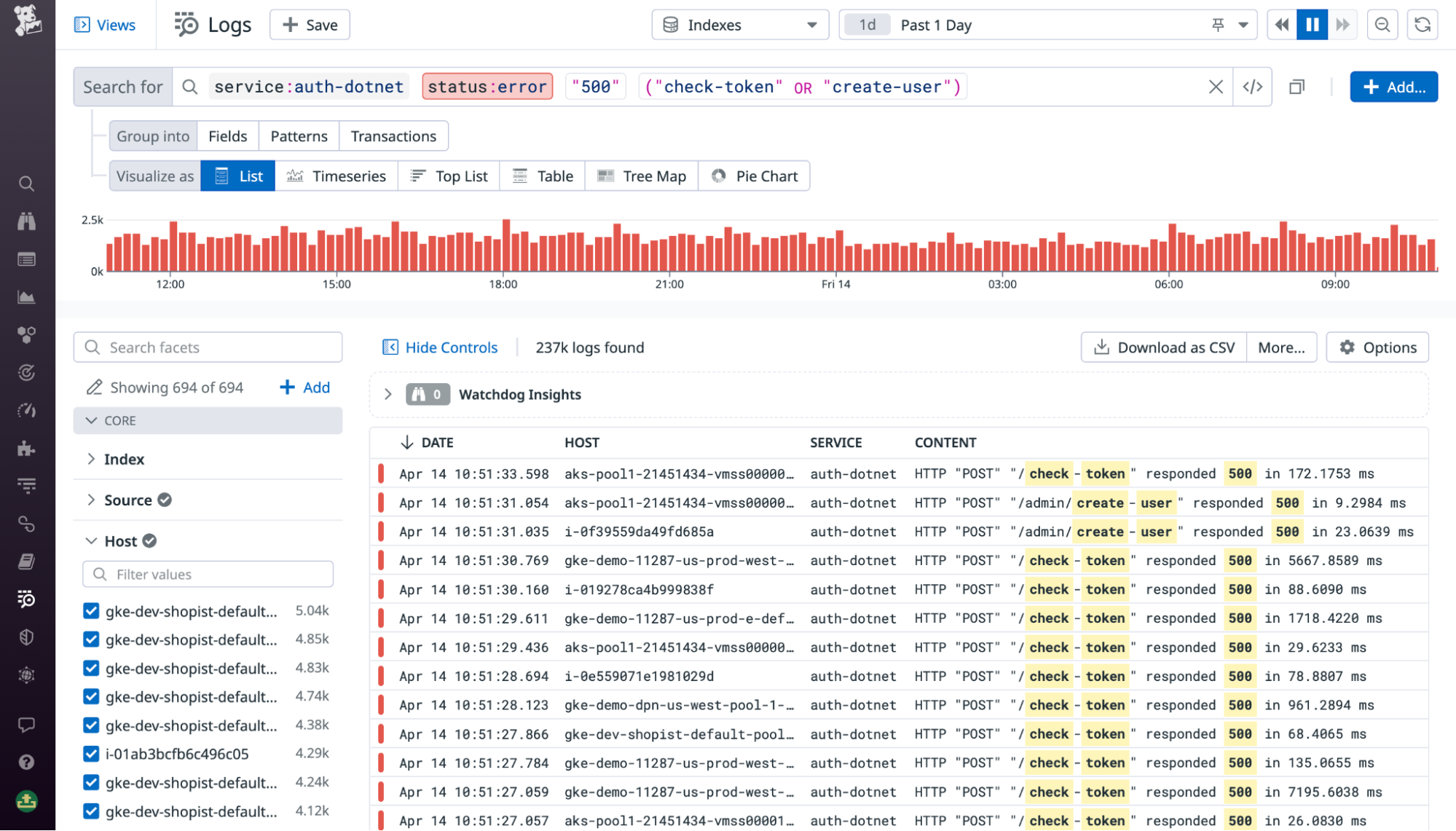 The Log Explorer query bar has syntax highlighting to make queries easier to parse
