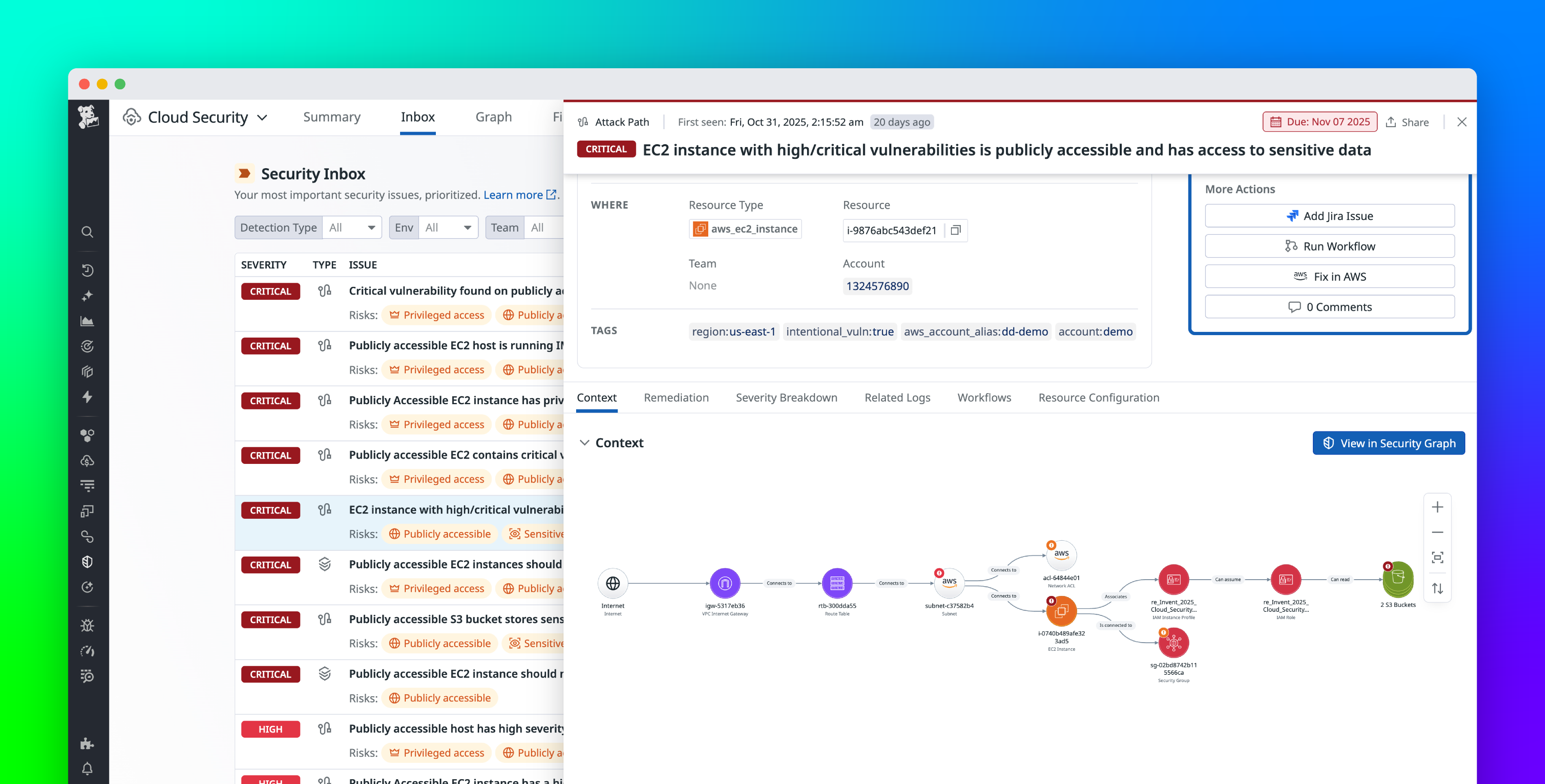 Trace exposure routes between resources with Datadog Cloud Security