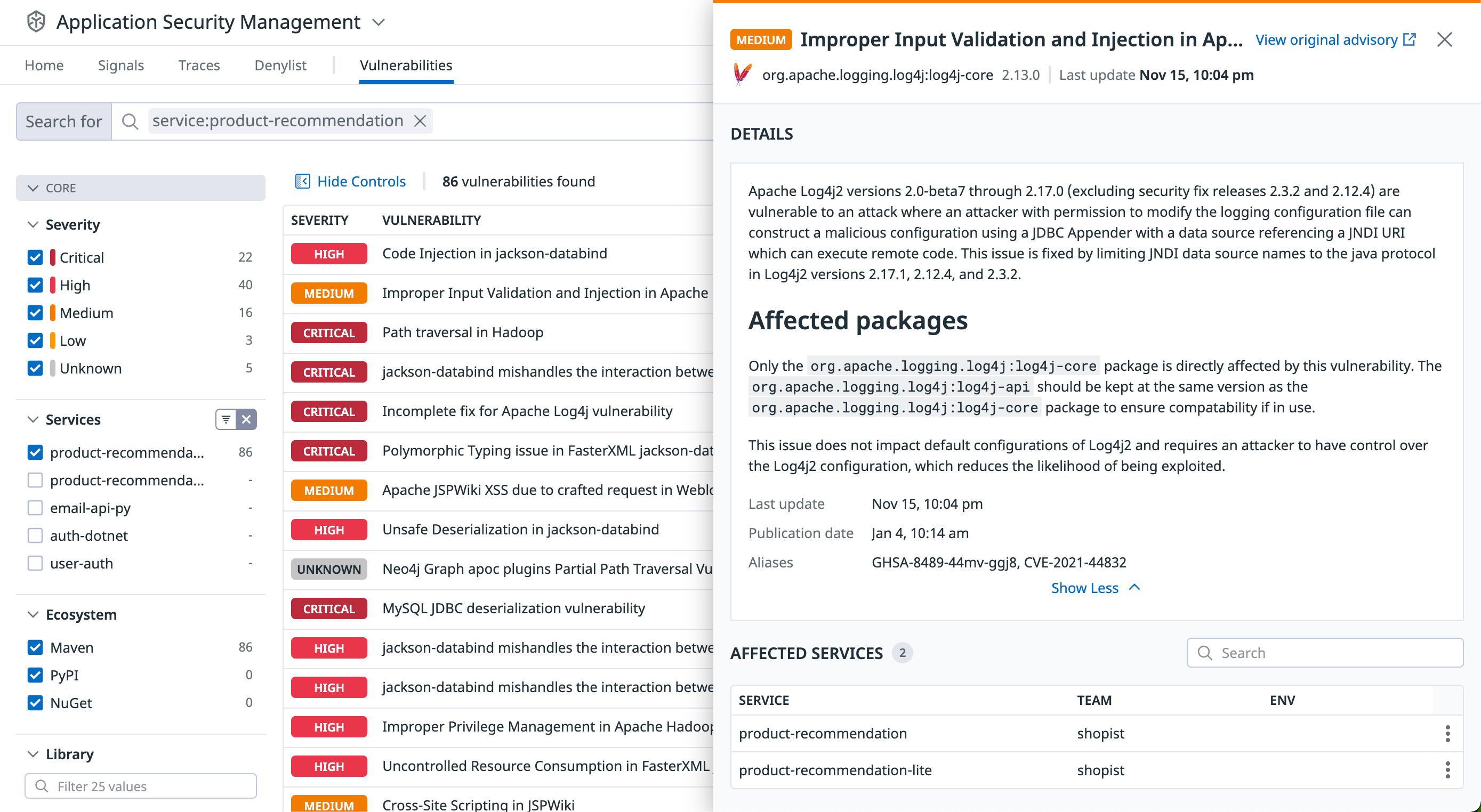 Datadog Vulnerability Management