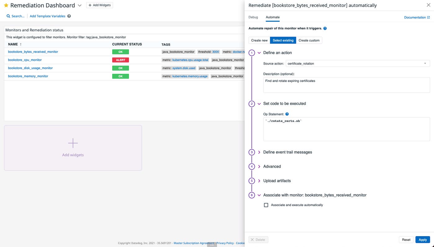 Configuring Shoreline Actions using the Automate sidepanel Configuring Shoreline Actions using the Automate sidepanel