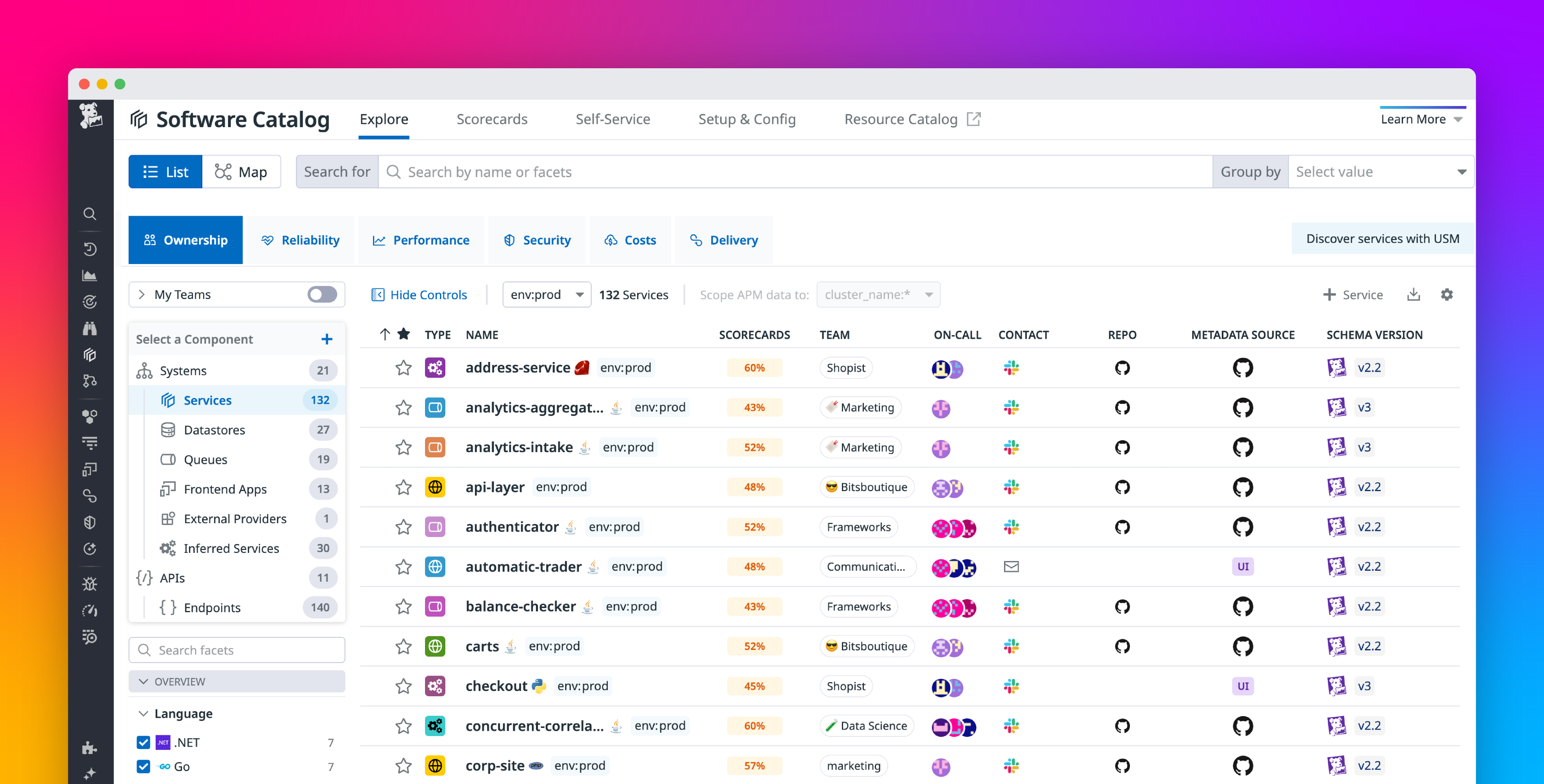 Import Backstage YAML files into Datadog to manage all your services in one place