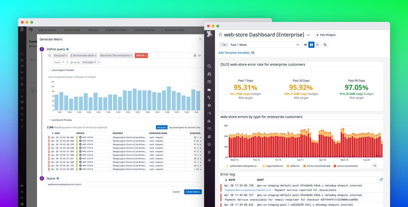 Generate span-based metrics to track historical trends in application performance Generate span-based metrics to track historical trends in application performance