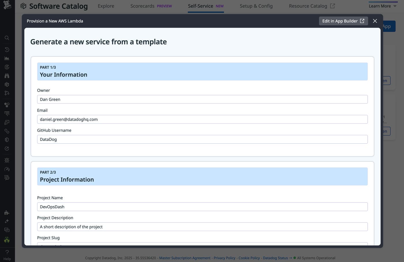 A self-service action to create a new service from a template A self-service action to create a new service from a template