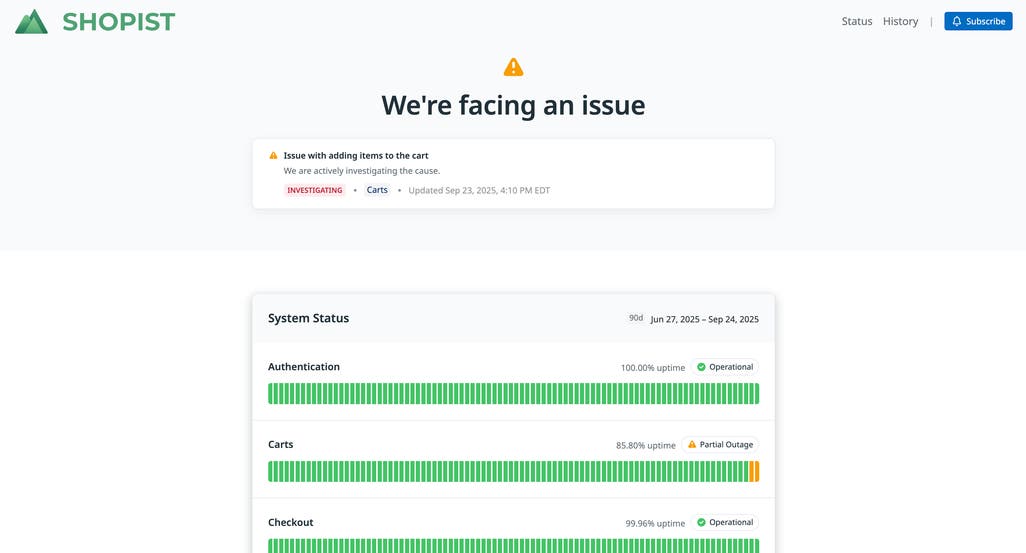 Keep stakeholders informed with Datadog Status Pages | Datadog