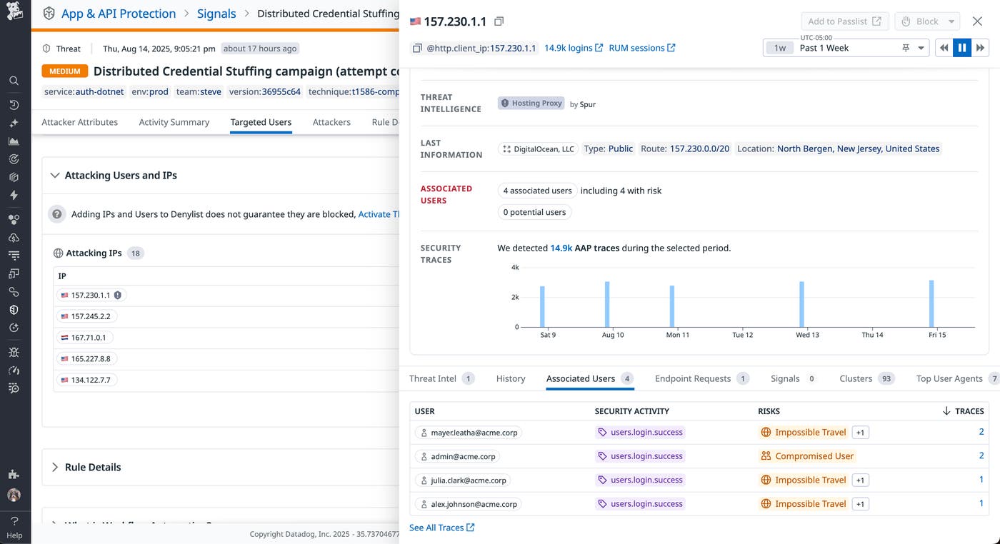 Datadog App and API Protection signal Datadog App and API Protection signal