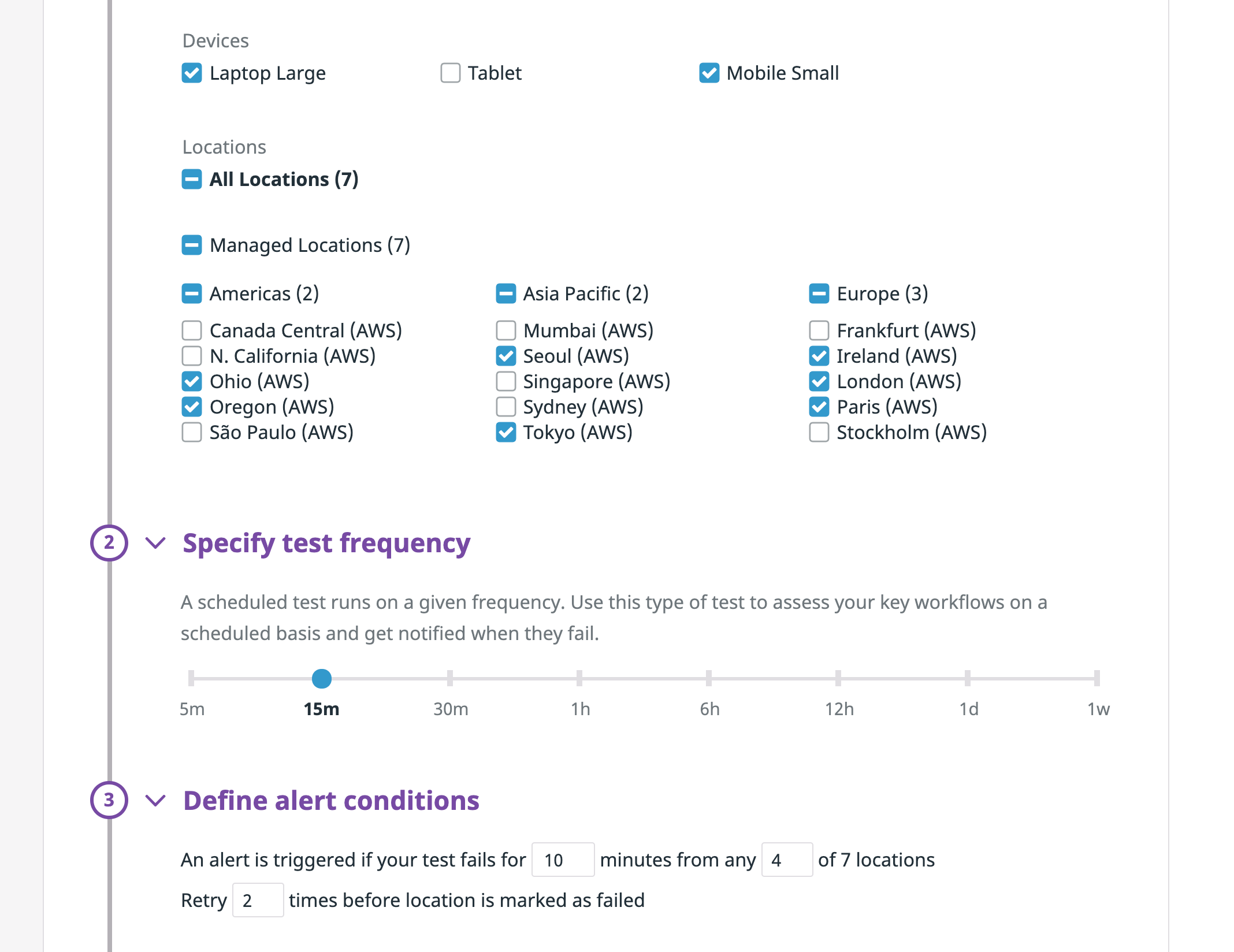 Configure locations for browser tests